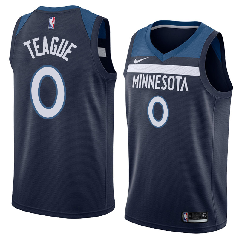 NBA Men Minnesota Timberwolves Dark Blue #0 TEAGUE Jersey High Quality Name and Number Print - leoleo123123