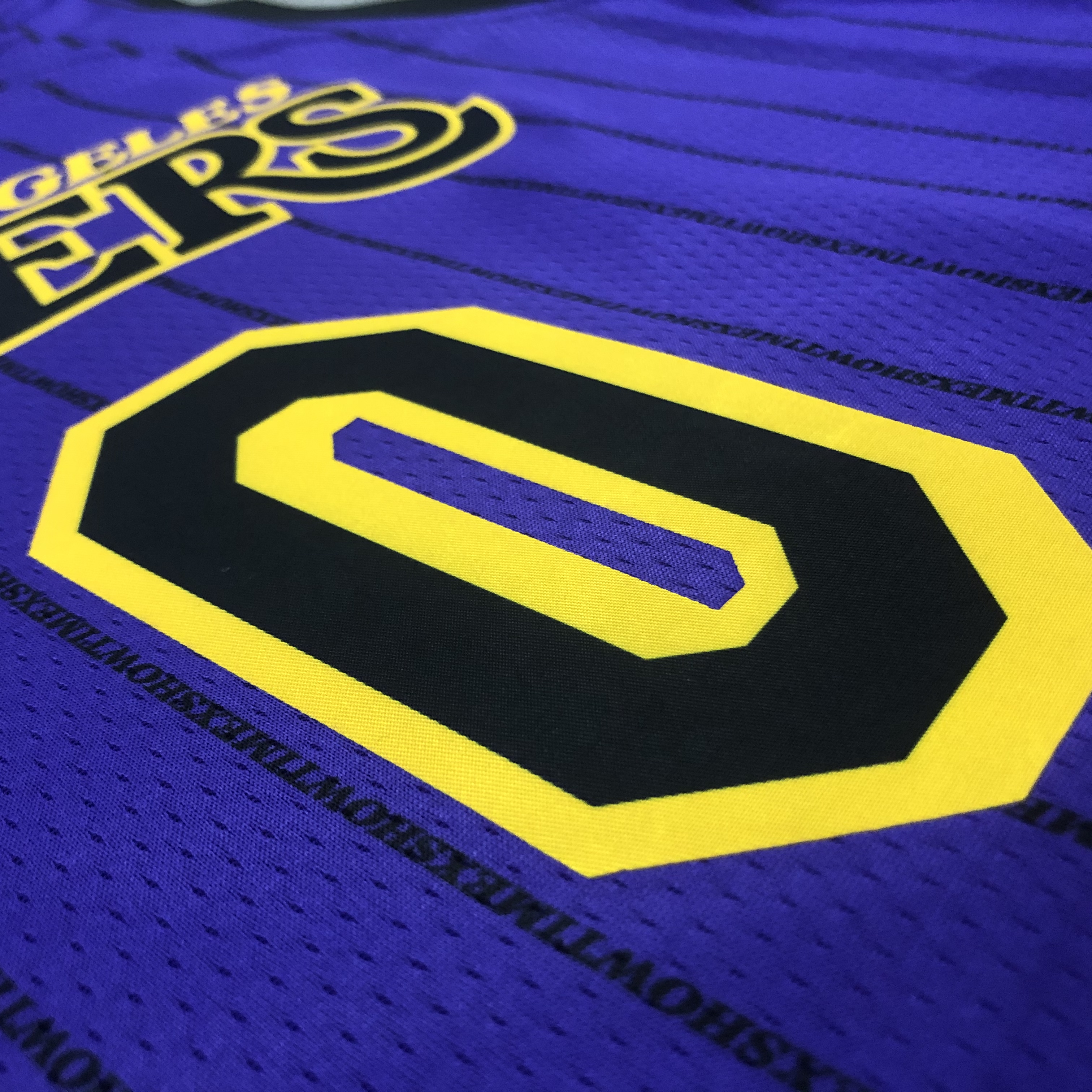 NBA Men Los Angeles Lakers Retro Purple with Black Lines #0 YOUNG Round Neck Jersey High Quality Name and Number Print - leoleo123123