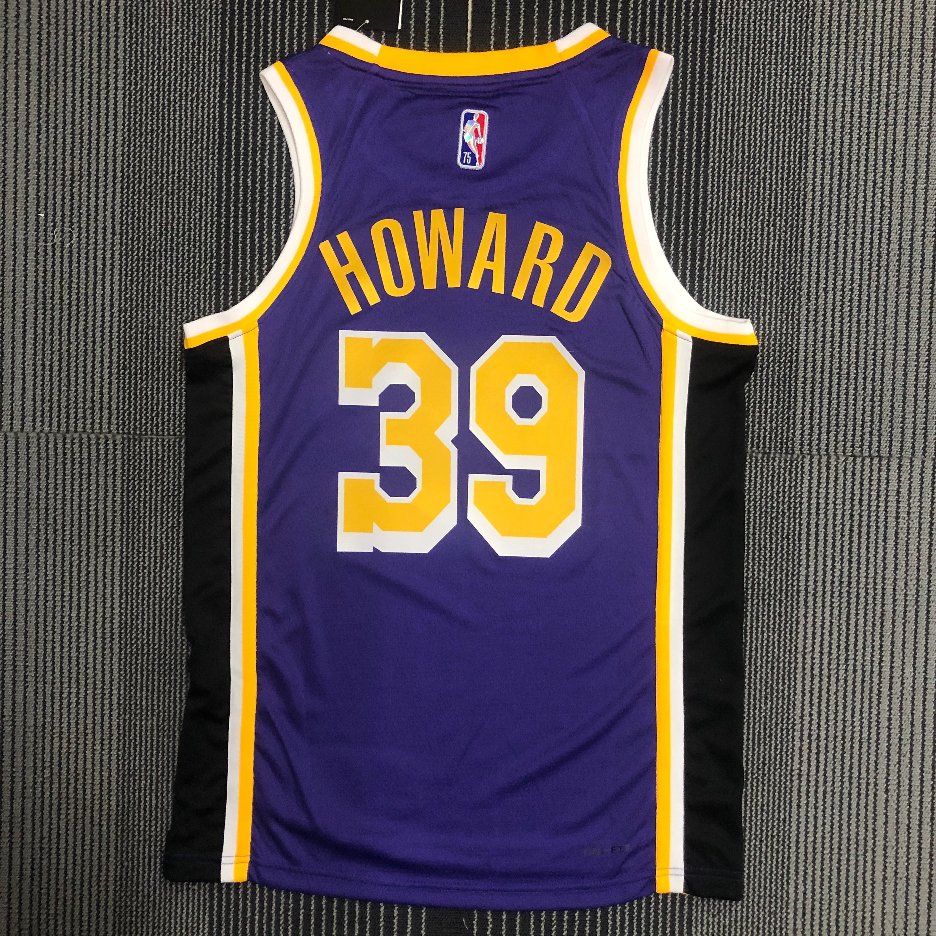 NBA Season 2022 75th Anniversary Los Angeles Lakers with Jordan Logo Purple Round Neck #39 HOWARD Jersey High Quality Name and Number Print - leoleo123123