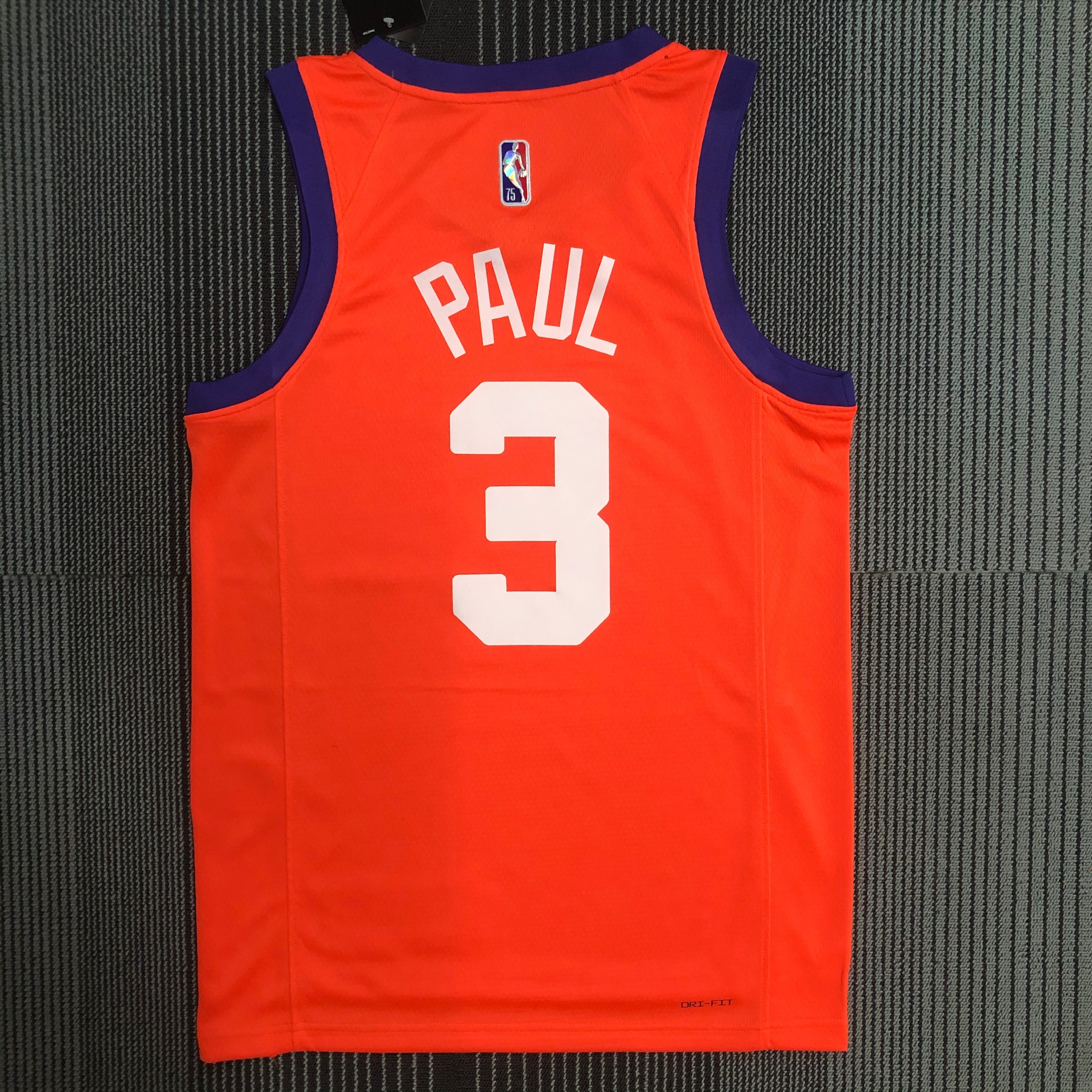 NBA Men Phoenix Suns Orange with Jordan Logo #3 PAUL Jersey High Quality Name and Number Print - leoleo123123