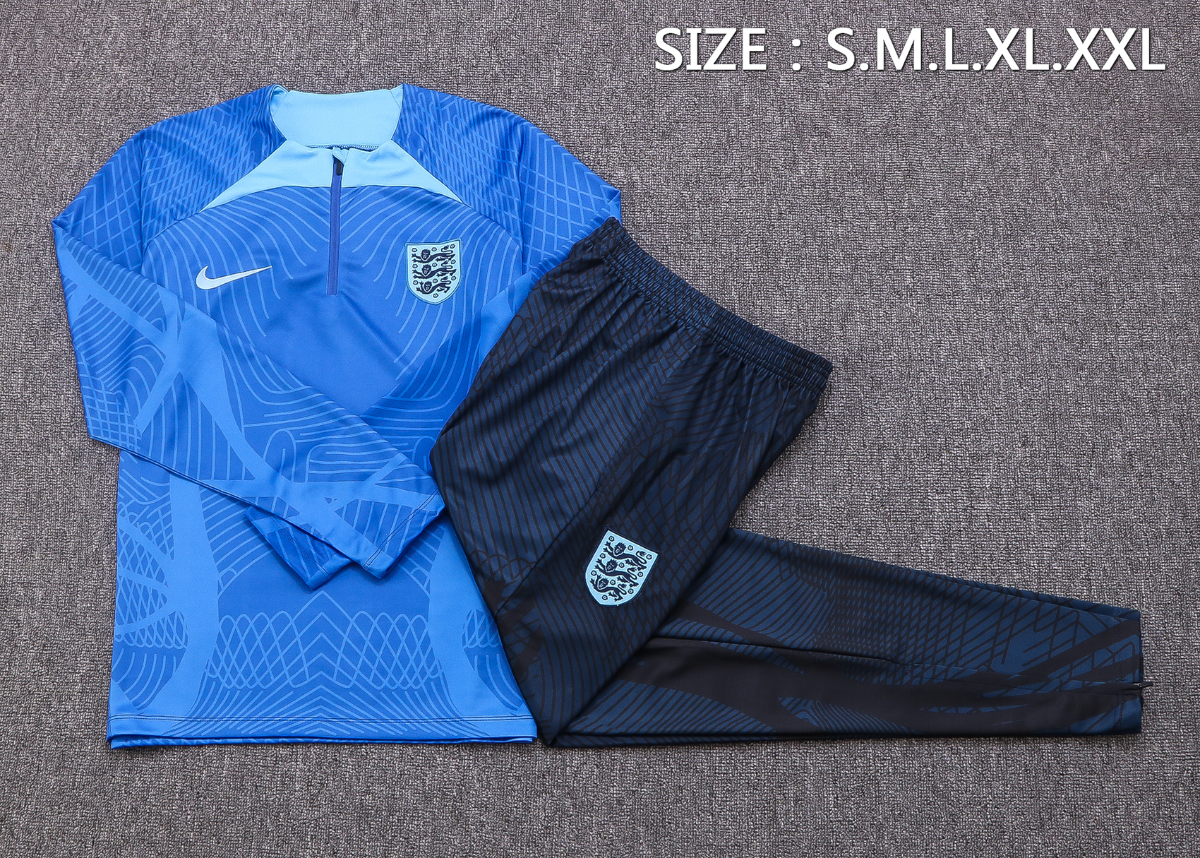 22-23 England Blue Sweater Tracksuit with Jet-ink Printing Thai Quality - leoleo123123