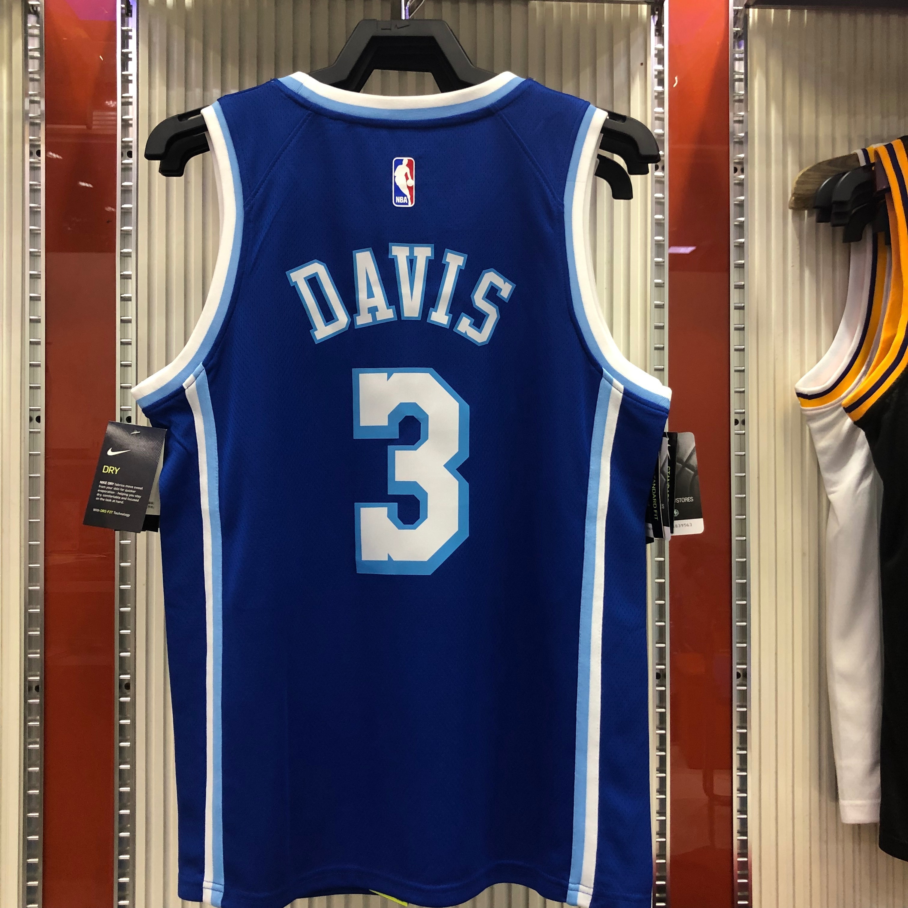NBA Men Los Angeles Lakers Retro in Latin with Crenshaw #3 DAVIS Blue Round Neck Jersey High Quality Name and Number Print - leoleo123123