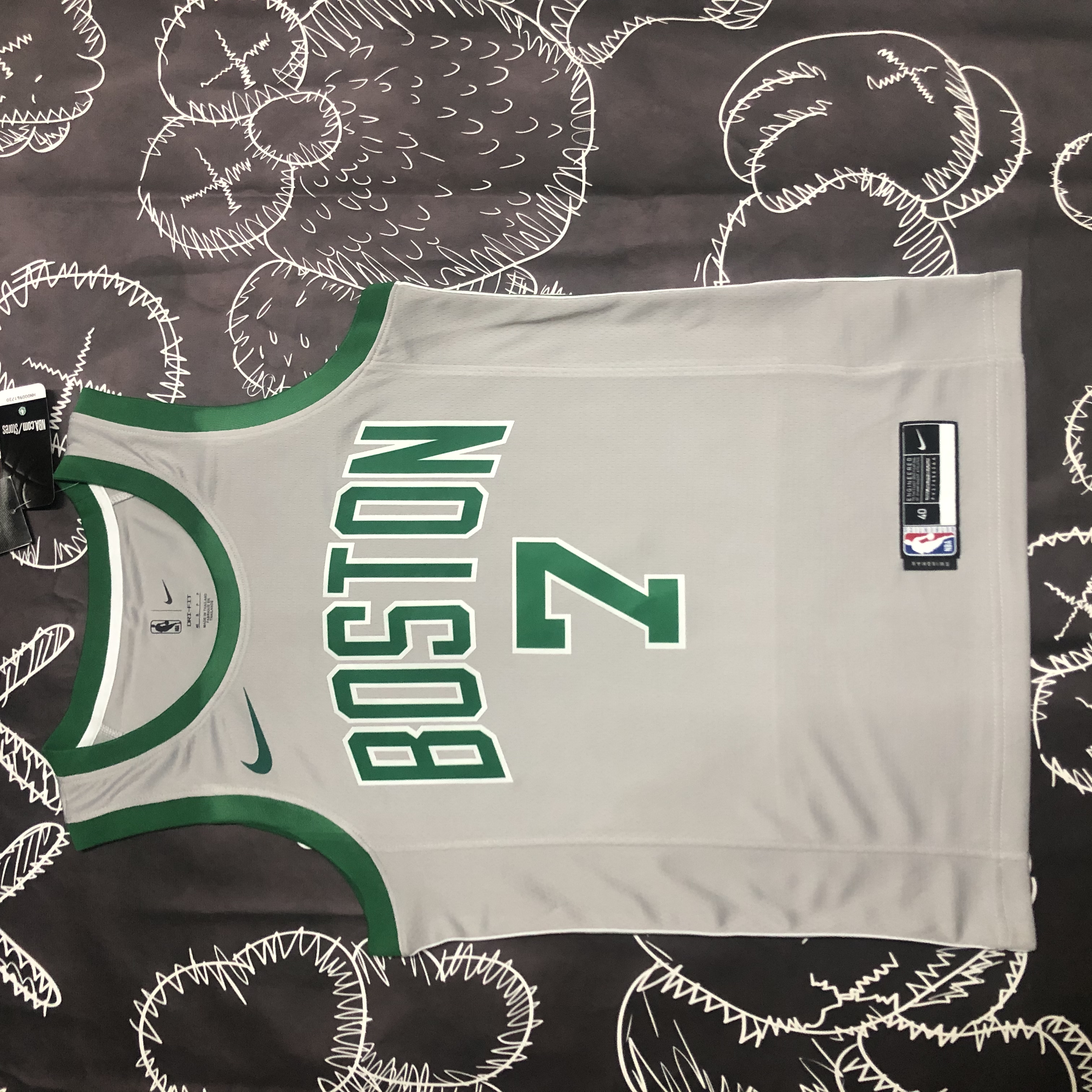 NBA Men Boston Celtics Grey #7 BROWN Jersey High Quality Name and Number Print - leoleo123123