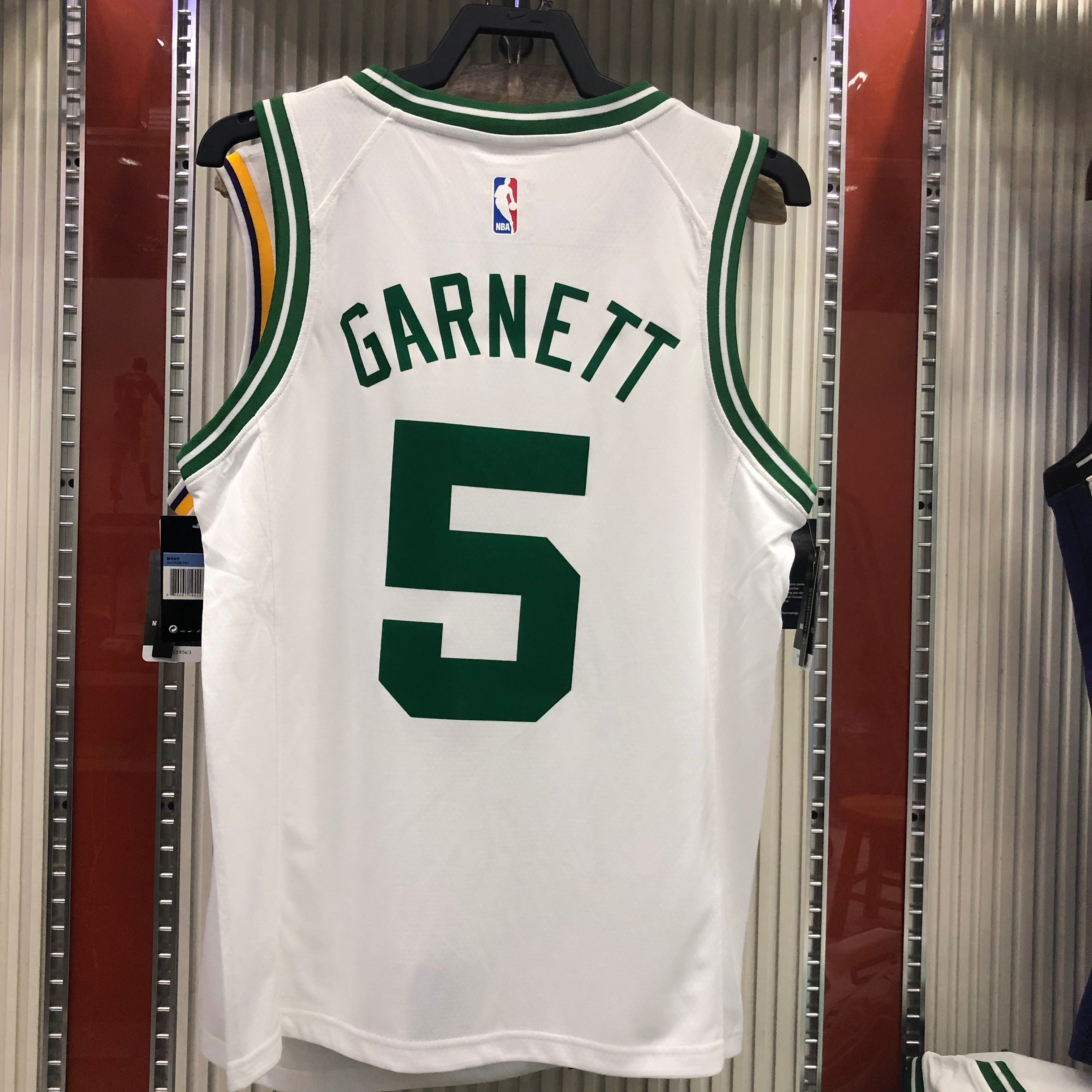 NBA Boston Celtics Retro White with Green Name #5 GARNETT Jersey High Quality Name and Number Print - leoleo123123
