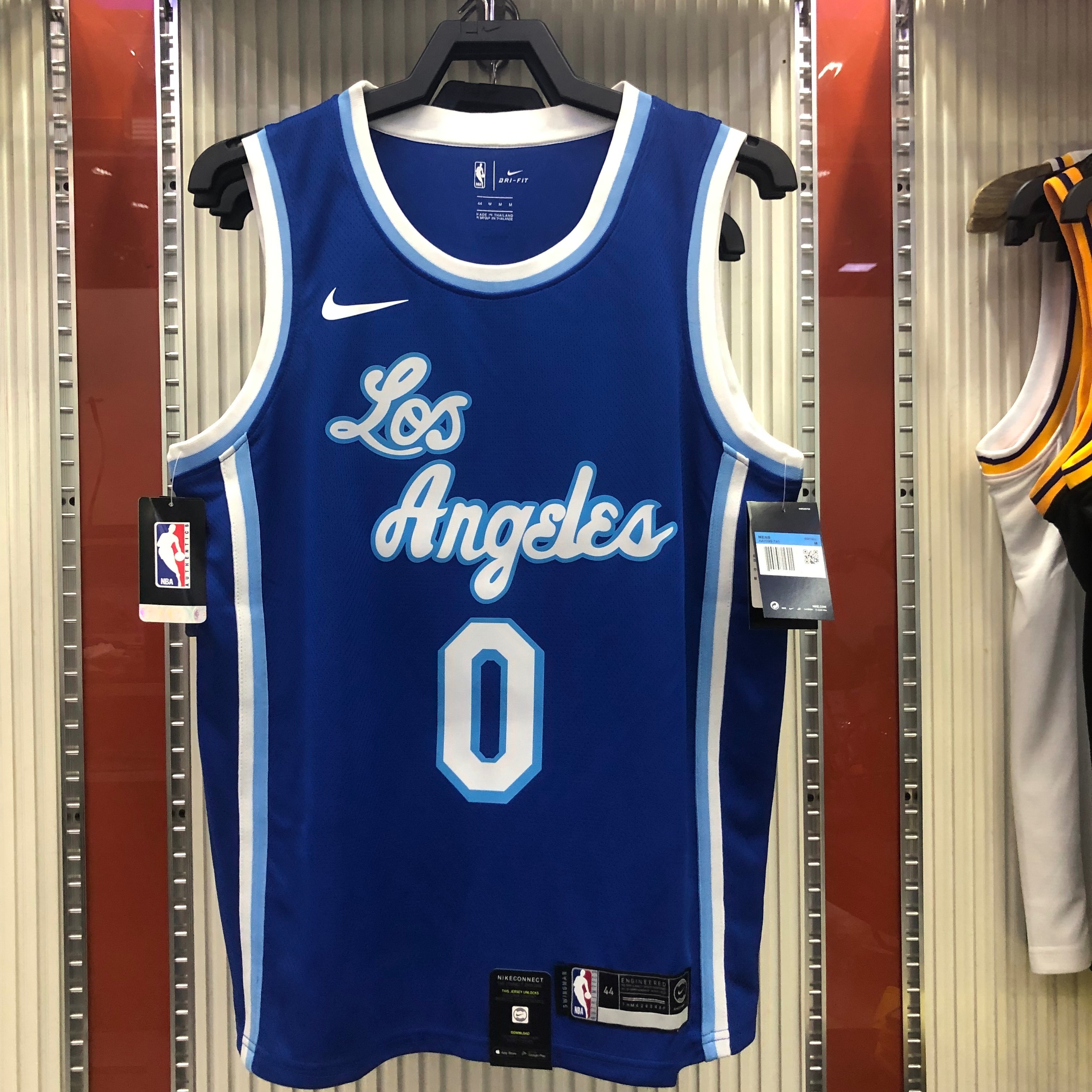 NBA Men Los Angeles Lakers Retro in Latin #0 KUZMA Blue Round Neck Jersey High Quality Name and Number Print - leoleo123123