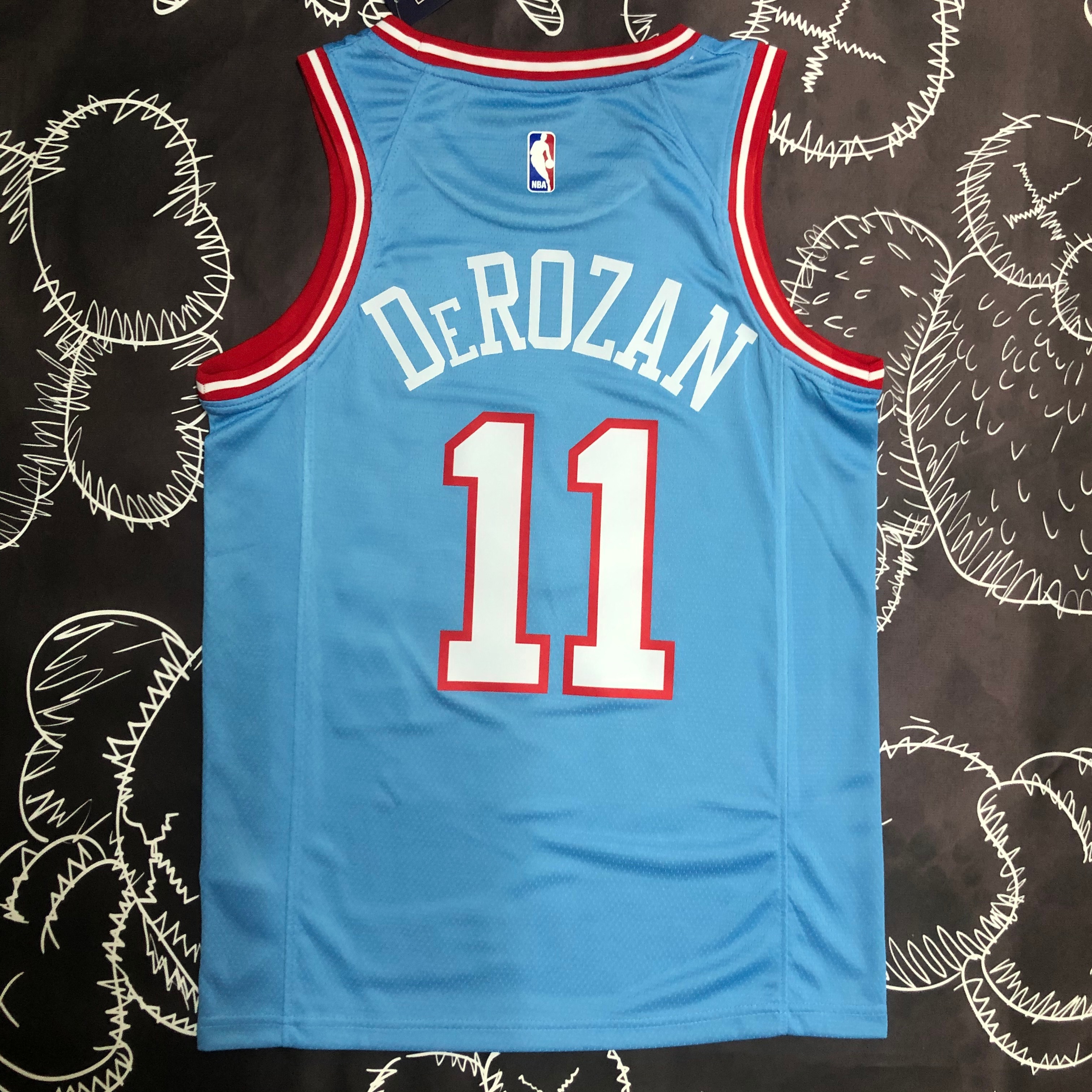 NBA Men Chicago Bulls Blue #11 DEROZAN Jersey High Quality Name and Number Print - leoleo123123