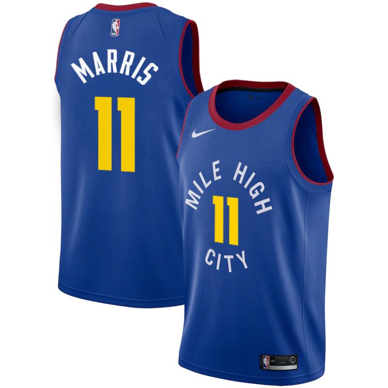 NBA Men Denver Nuggets Blue City #11 MARRIS Jersey High Quality Name and Number Print - leoleo123123