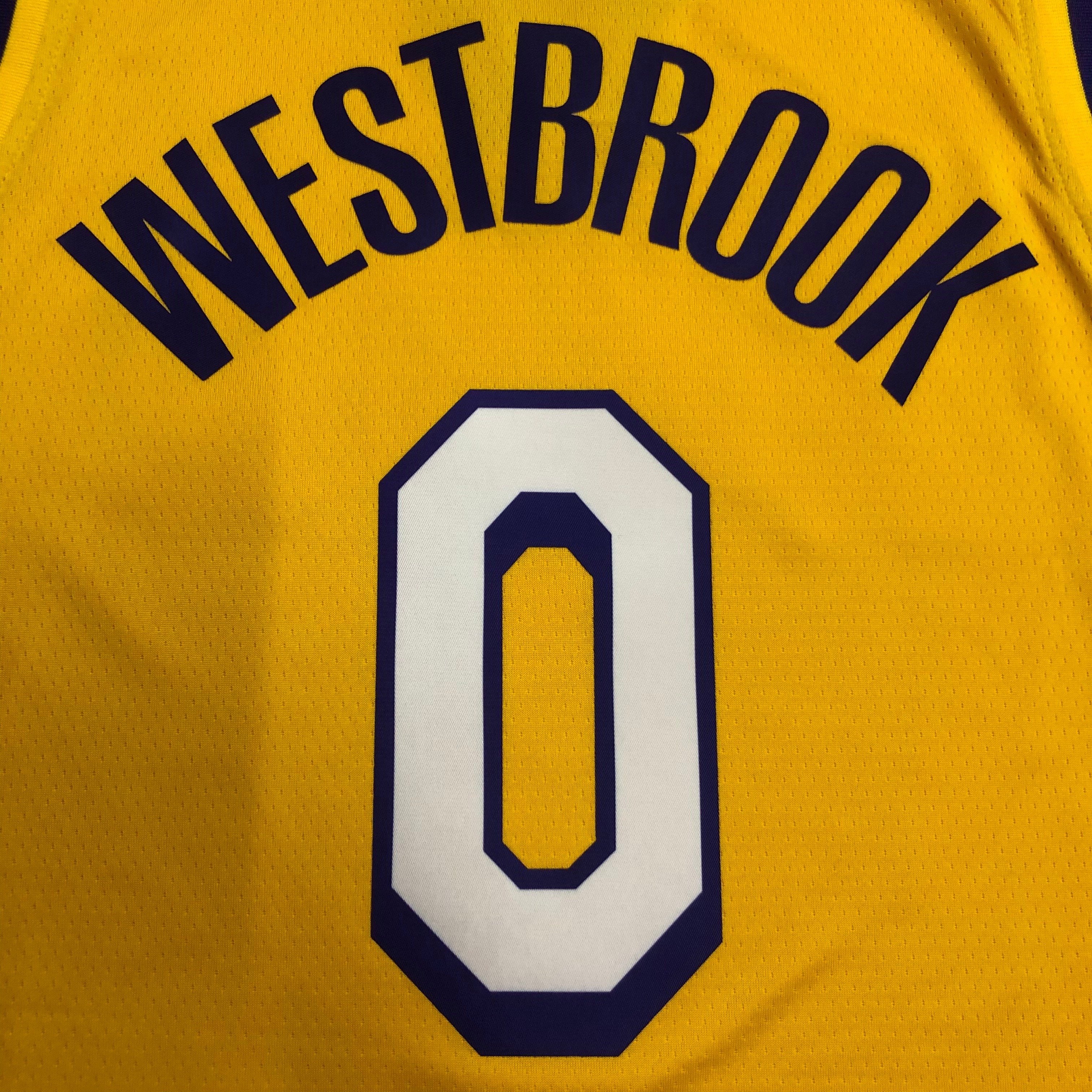 NBA Los Angeles Lakers 19-20 New Yellow #0 WESTBROOK Jersey High Quality Name and Number Print - leoleo123123