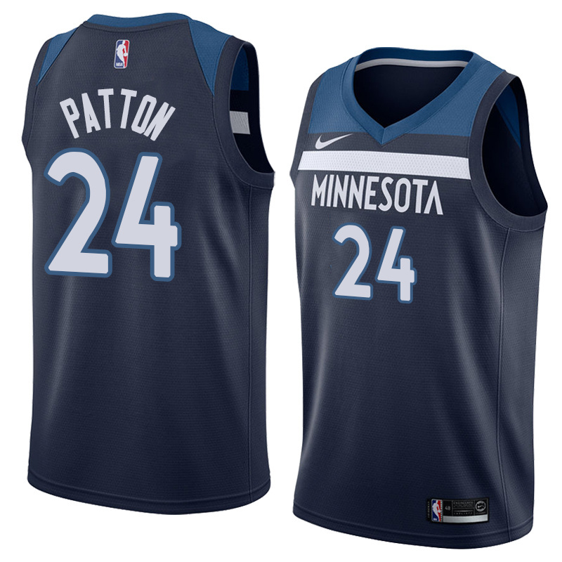 NBA Men Minnesota Timberwolves Dark Blue #24 PATTON Jersey High Quality Name and Number Print - leoleo123123