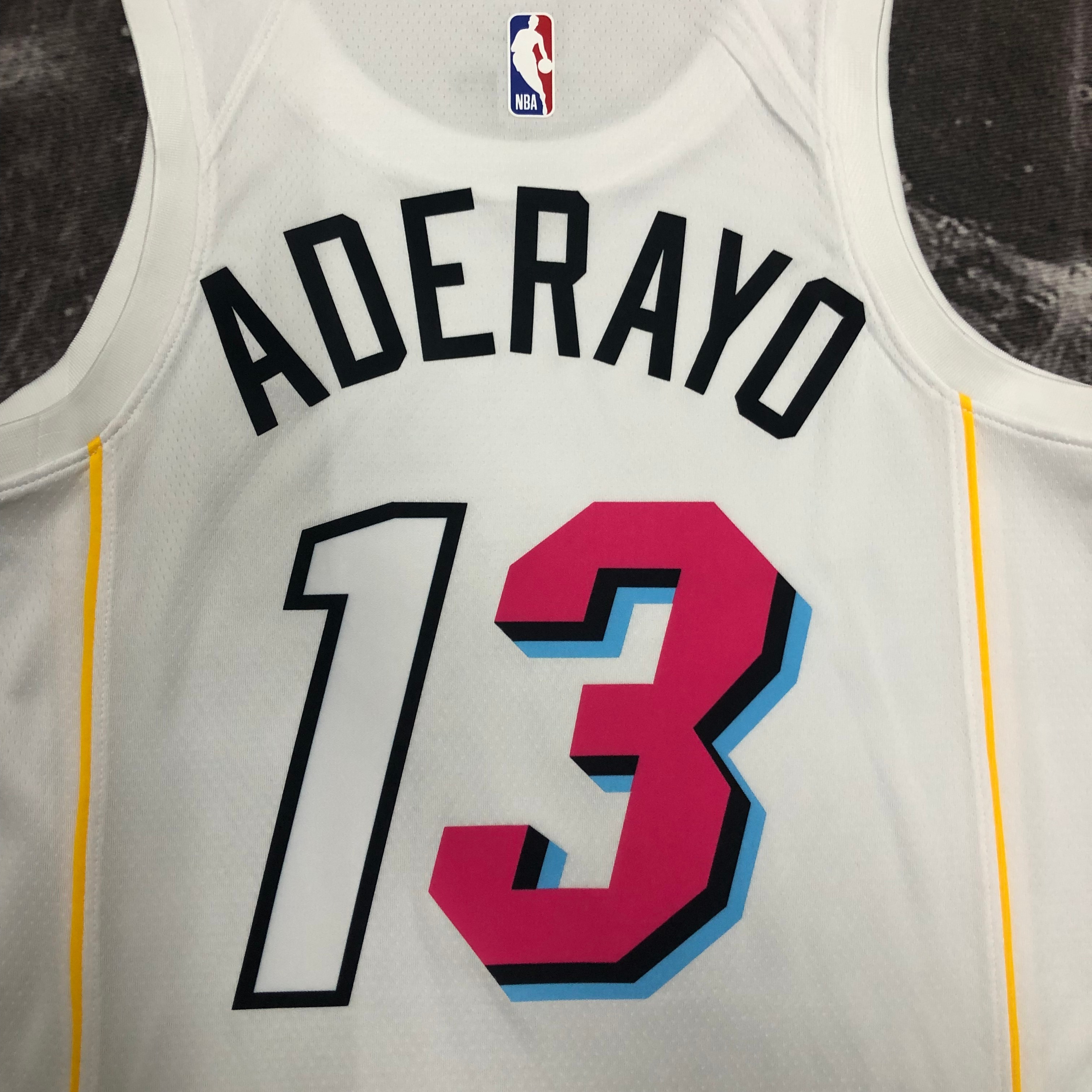 NBA Men Season 2023 Miami Heat White #13 ADERAYO Jersey High Quality Name and Number Print - leoleo123123