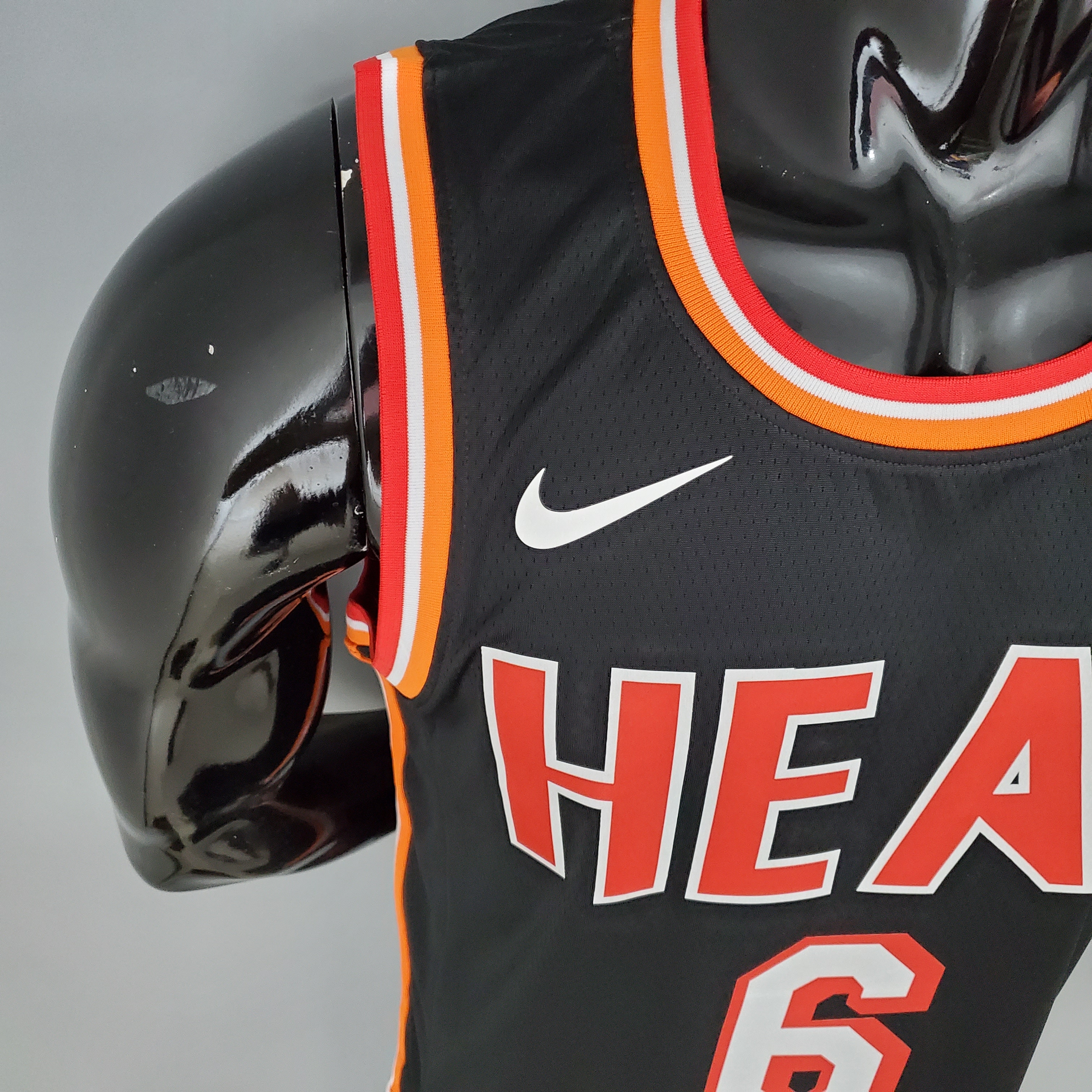 NBA Men Season 2018 Miami Heat Black #6 JAMES Jersey High Quality Name and Number Print - leoleo123123