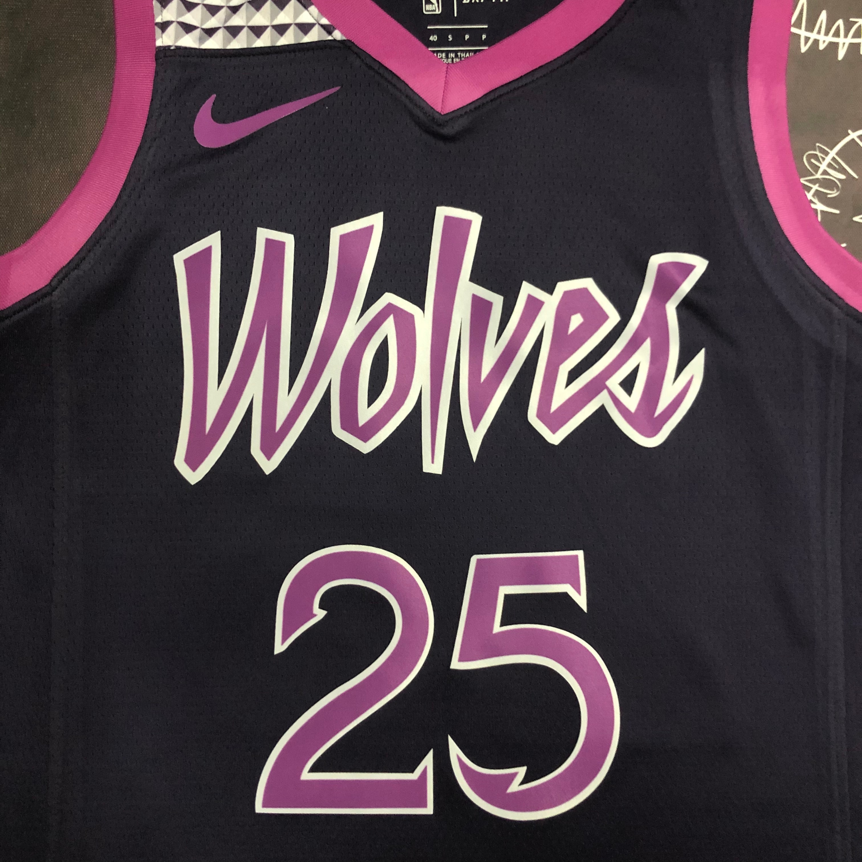 NBA Men Minnesota Timberwolves Black and Purple #25 ROSE Jersey High Quality Name and Number Print - leoleo123123