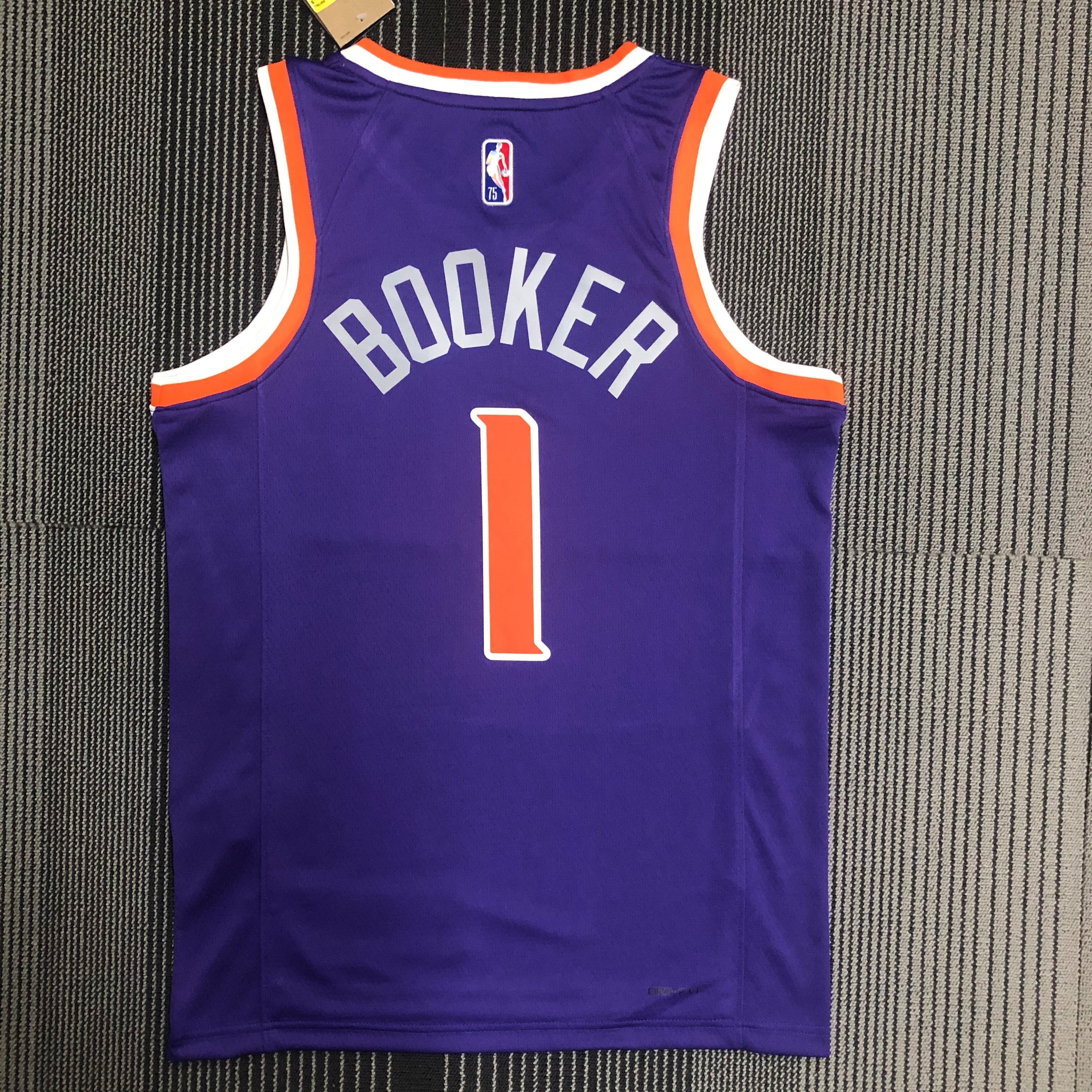 NBA Men 75 Anniversary Phoenix Suns Purple #1 BOOKER Jersey High Quality Name and Number Print - leoleo123123
