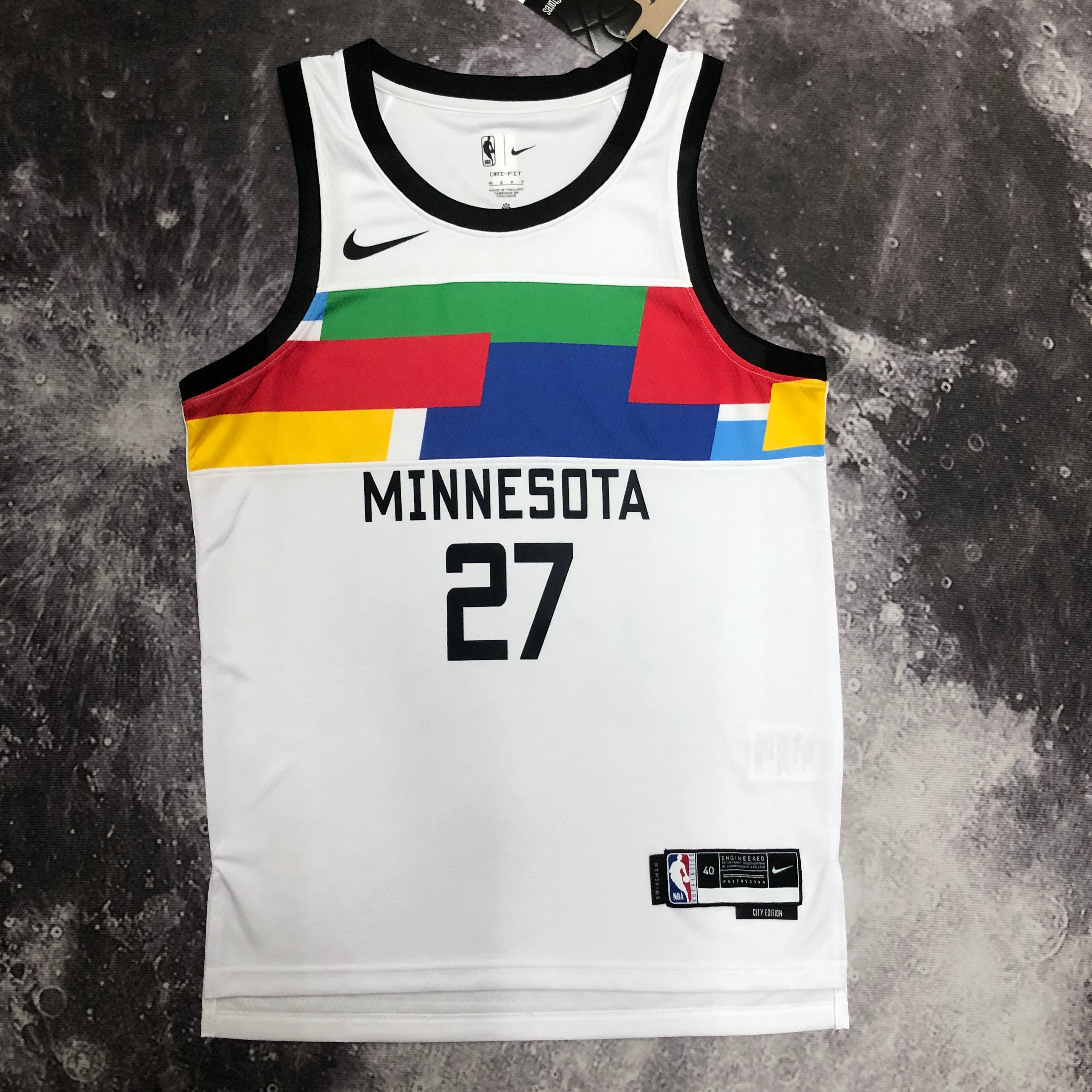 NBA Men Season 2023 Minnesota Timberwolves White #27 GOBERT Jersey High Quality Name and Number Print - leoleo123123