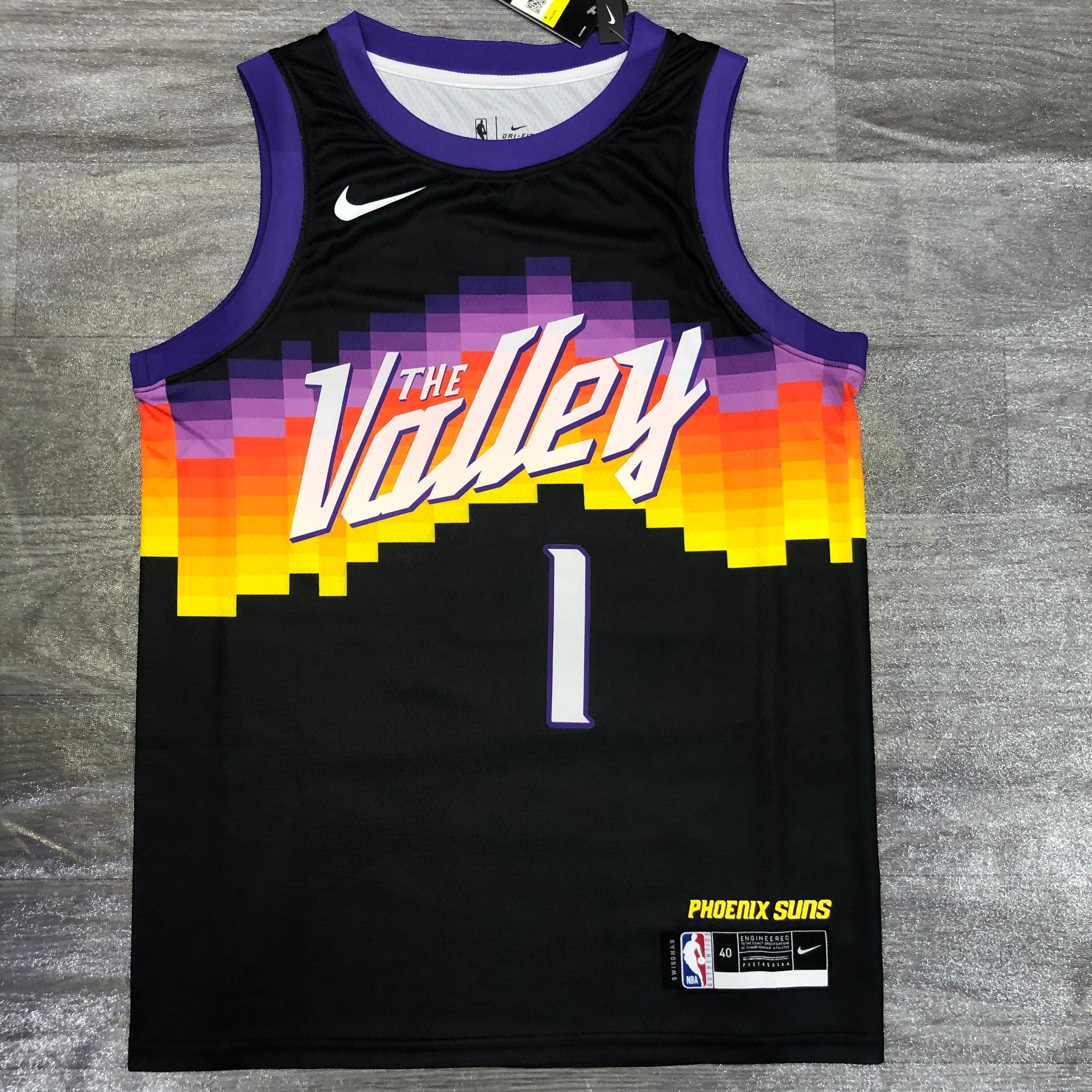NBA Season 20-21 Men Phoenix Suns Black #1 BOOKER Jersey High Quality Name and Number Print - leoleo123123