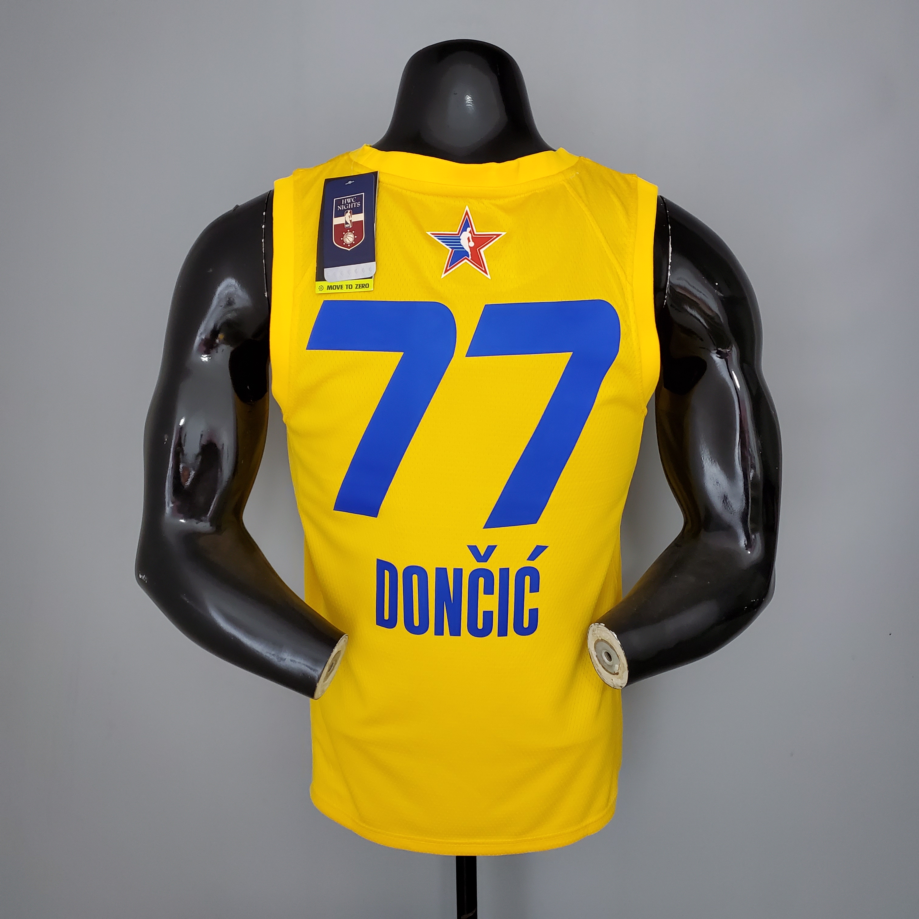 NBA Men 2021 All Star Jerseys Yellow #77 DONCIC Jersey High Quality Name and Number Print - leoleo123123