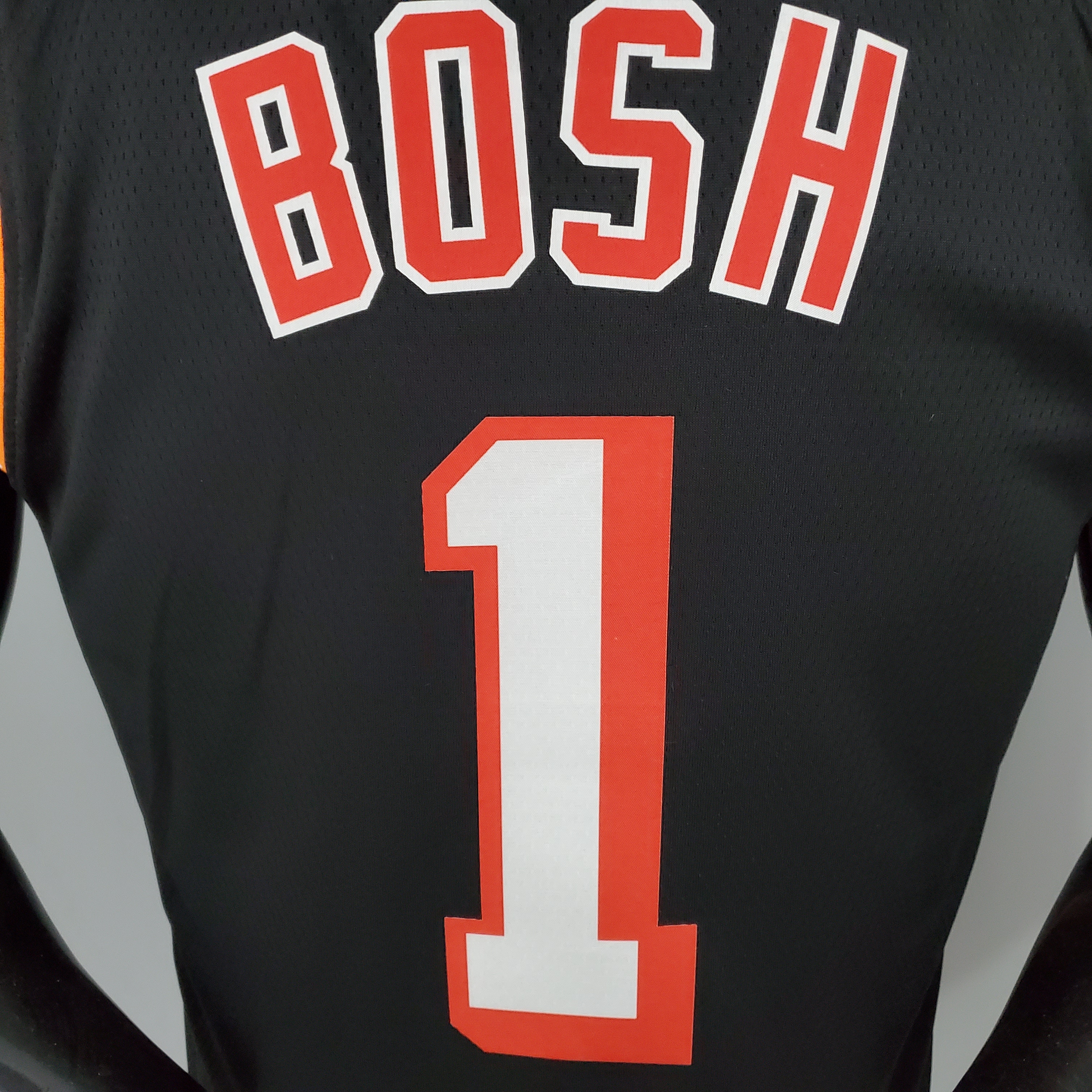 NBA Men Season 2018 Miami Heat Black #1 BOSH Jersey High Quality Name and Number Print - leoleo123123