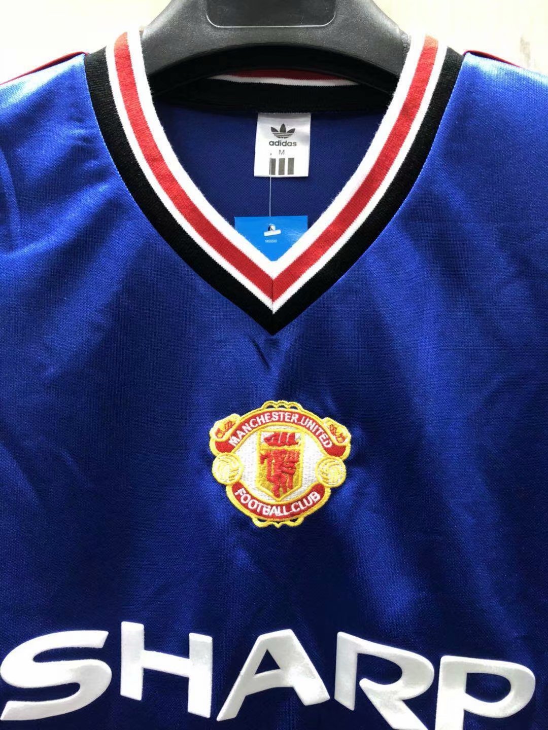 1985 Man United Away Blue Retro Jersey - leoleo123123