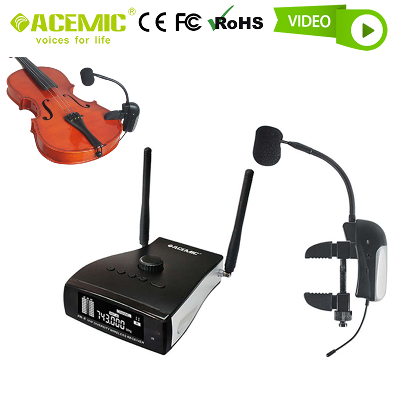 Violin Microphone Wireless Pickup Clip-On Radio System Set UHF for Violinist Musician String Instrument Miking Pro Stage ACEMIC - leoleo123123