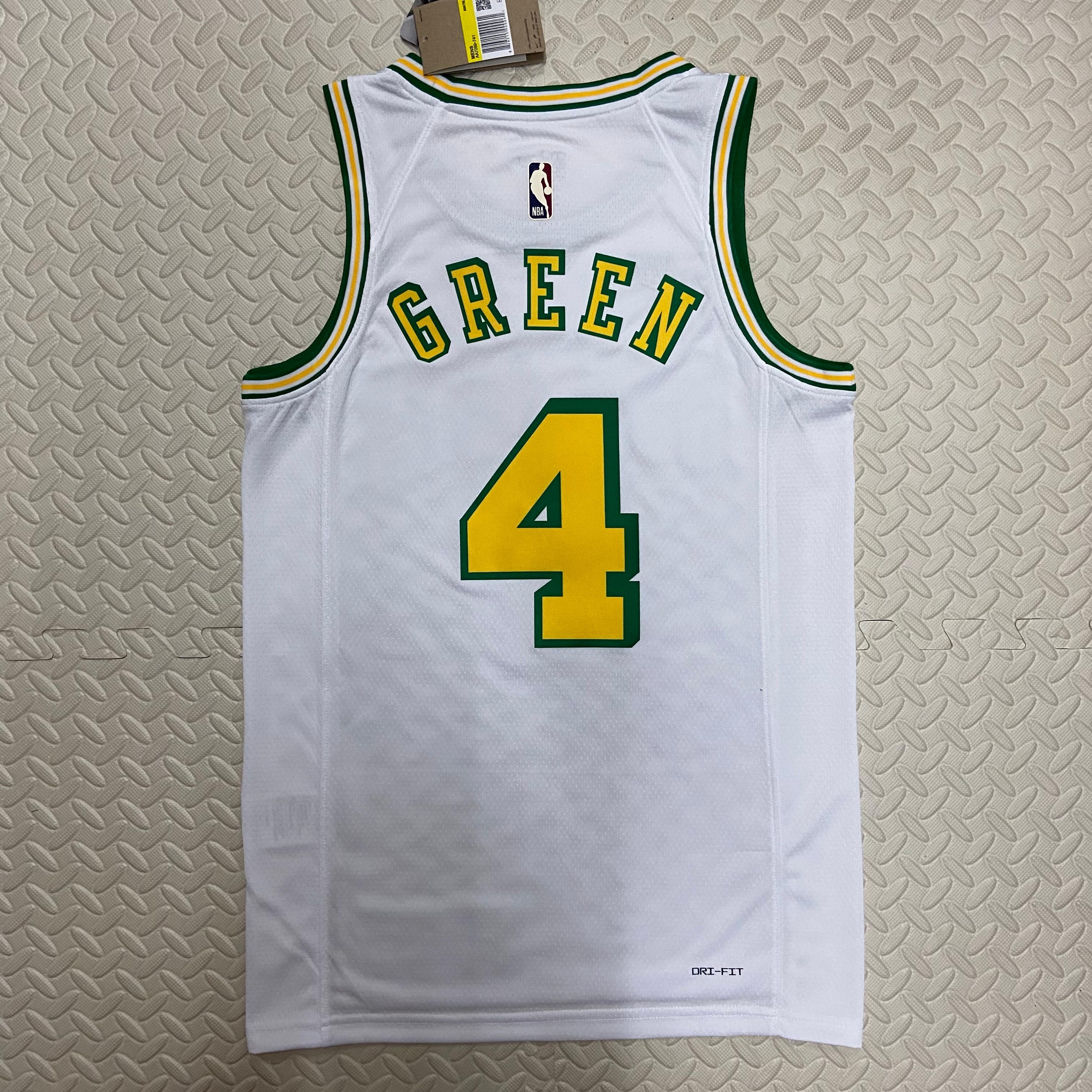 NBA Men Season 2023 Houston Rockets White Retro #4 GREEN Jersey High Quality Name and Number Print - leoleo123123