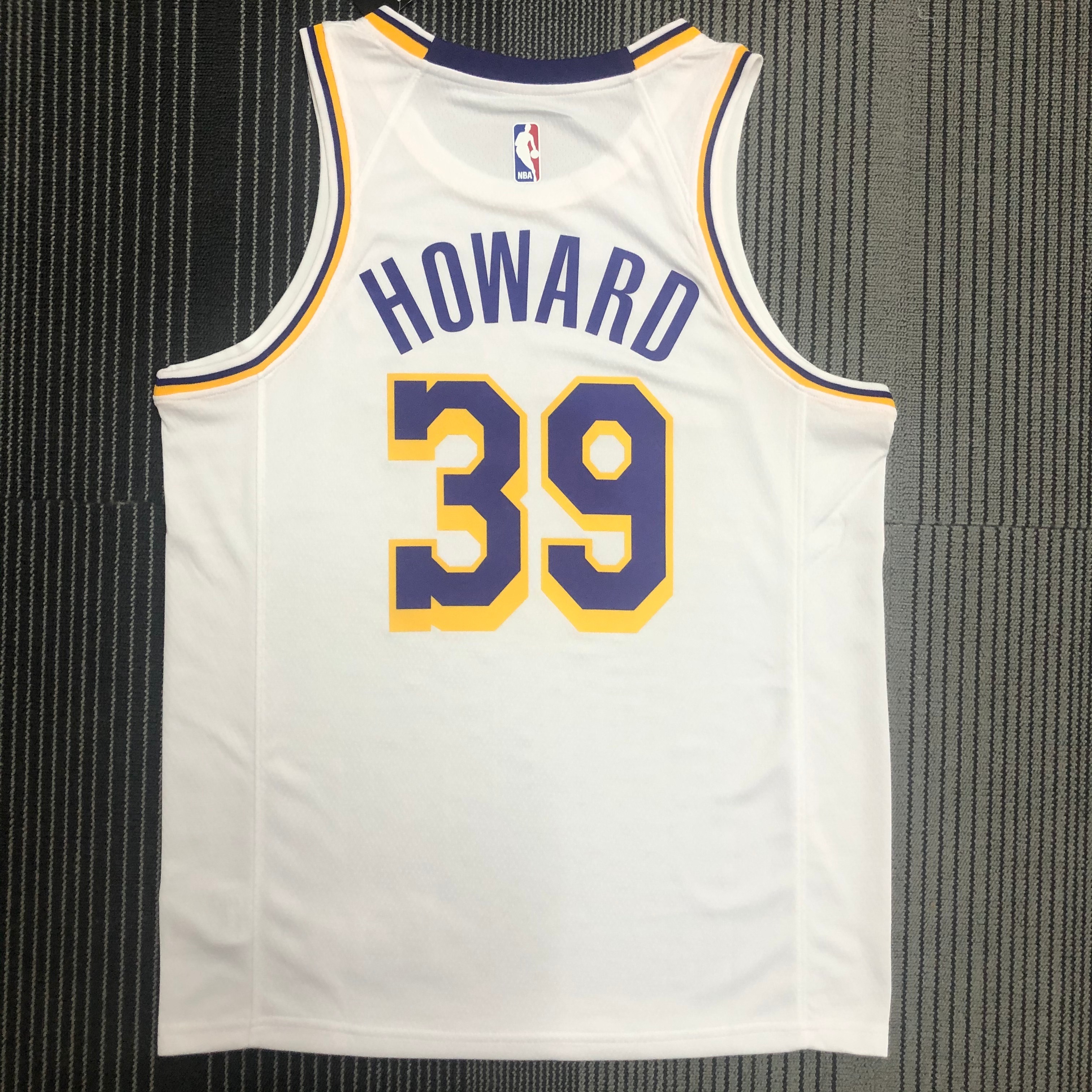 NBA Men Los Angeles Lakers #39 HOWARD Retro White Round Neck Jersey High Quality Name and Number Print - leoleo123123