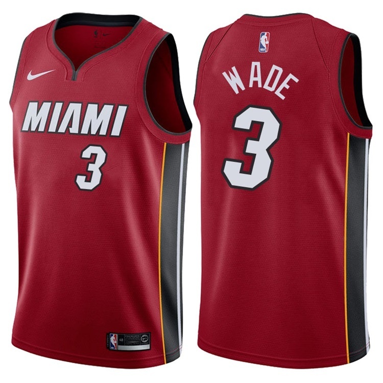 NBA Men Miami Heat Red #3 WADE Jersey High Quality Name and Number Print - leoleo123123