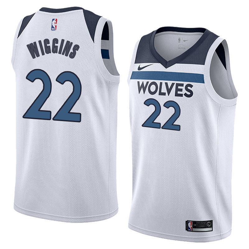 NBA Men Minnesota Timberwolves White #22 WIGGINS Jersey High Quality Name and Number Print - leoleo123123