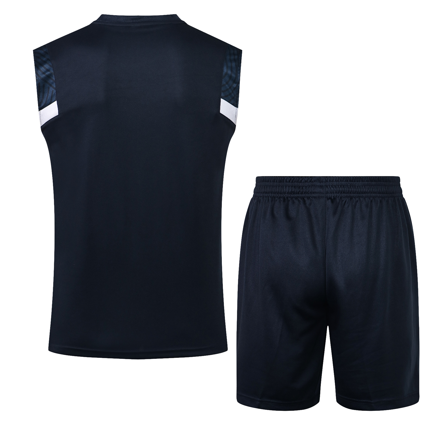 21-22 France Dark Blue Vest Training Set--Vest and Short Pant Training Tracksuit - leoleo123123