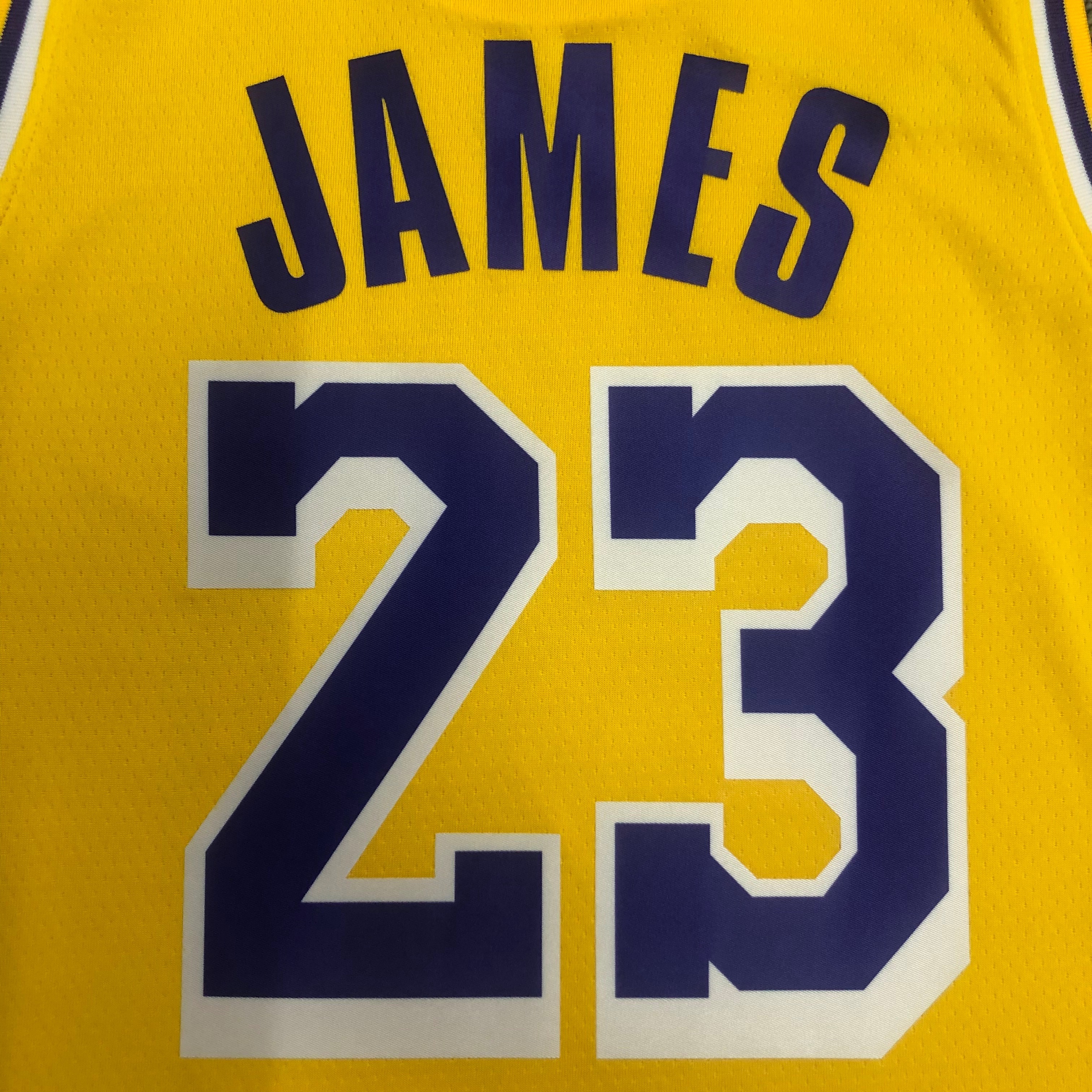 NBA 75th Anniversary Los Angeles Lakers Yellow Round Neck #23 JAMES Jersey High Quality Name and Number Print - leoleo123123