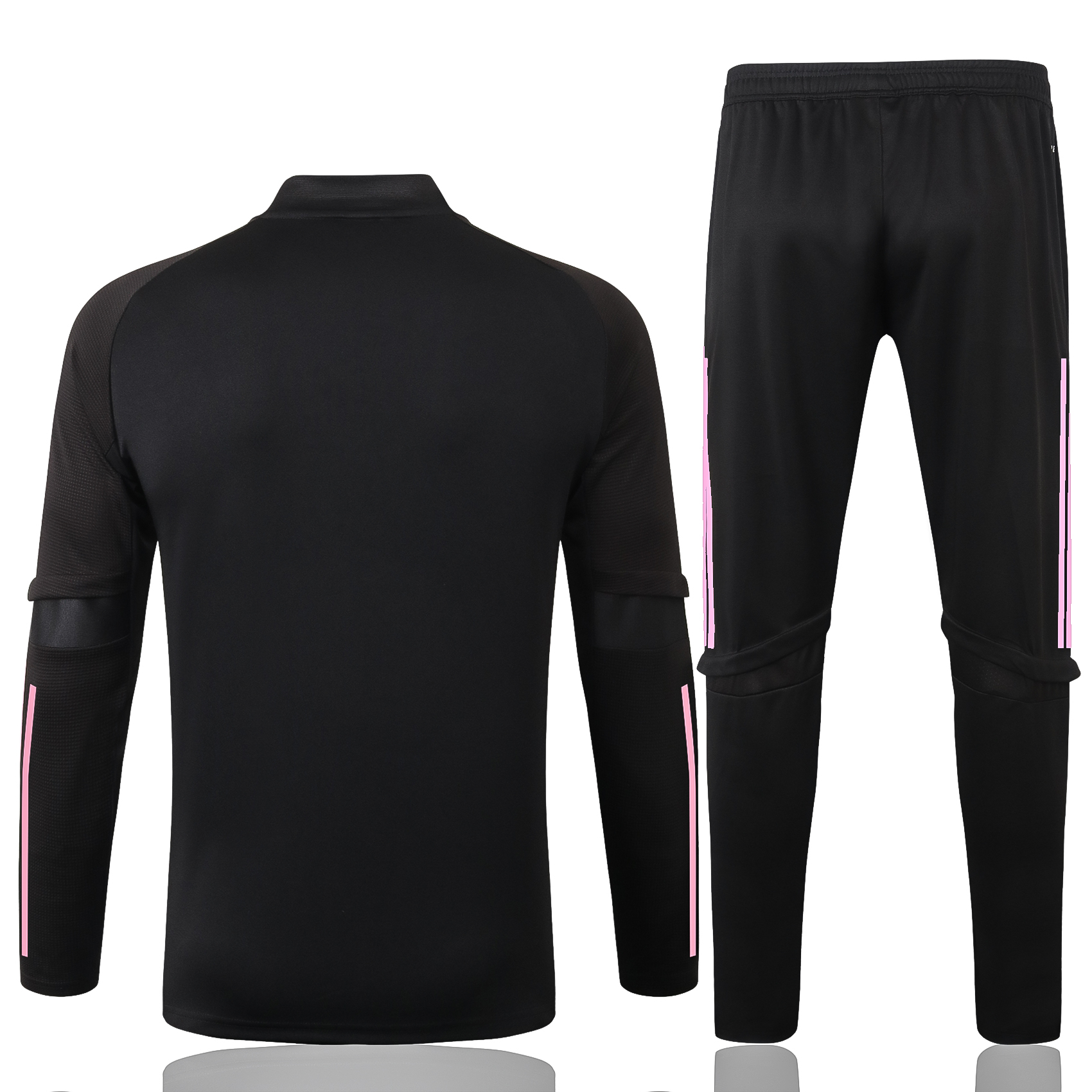 21-22 Real Madrid Black Jacket with Pink Logo Tracksuit Thai Quality - leoleo123123