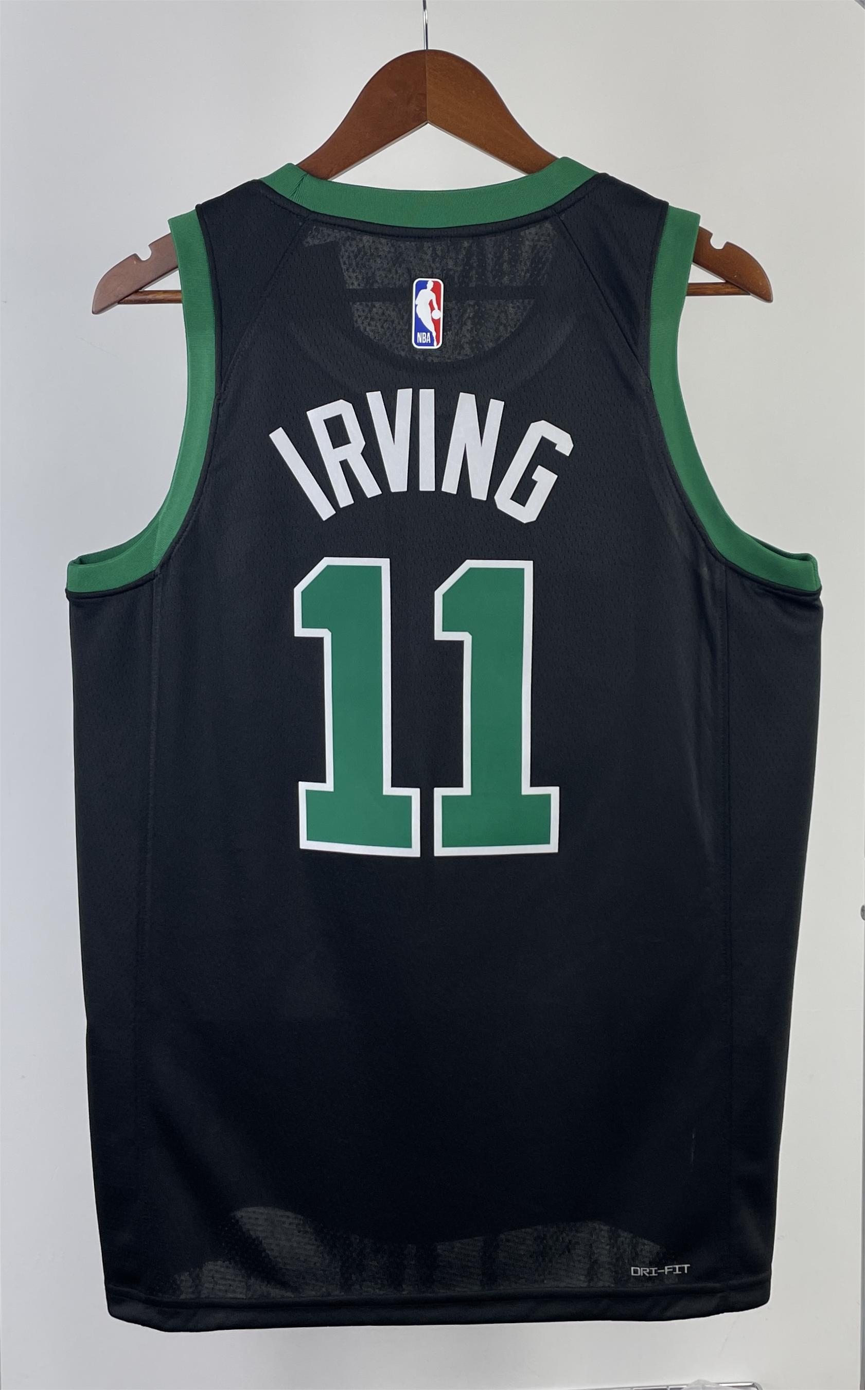 NBA Men Season 2023 Boston Celtics Black with Jordan Logo #11 IRVING Jersey High Quality Name and Number Print - leoleo123123