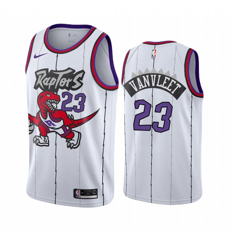 NBA Men Toronto Raptors Classical White #23 VANVLEET Jersey with Drangon High Quality Name and Number Print - leoleo123123