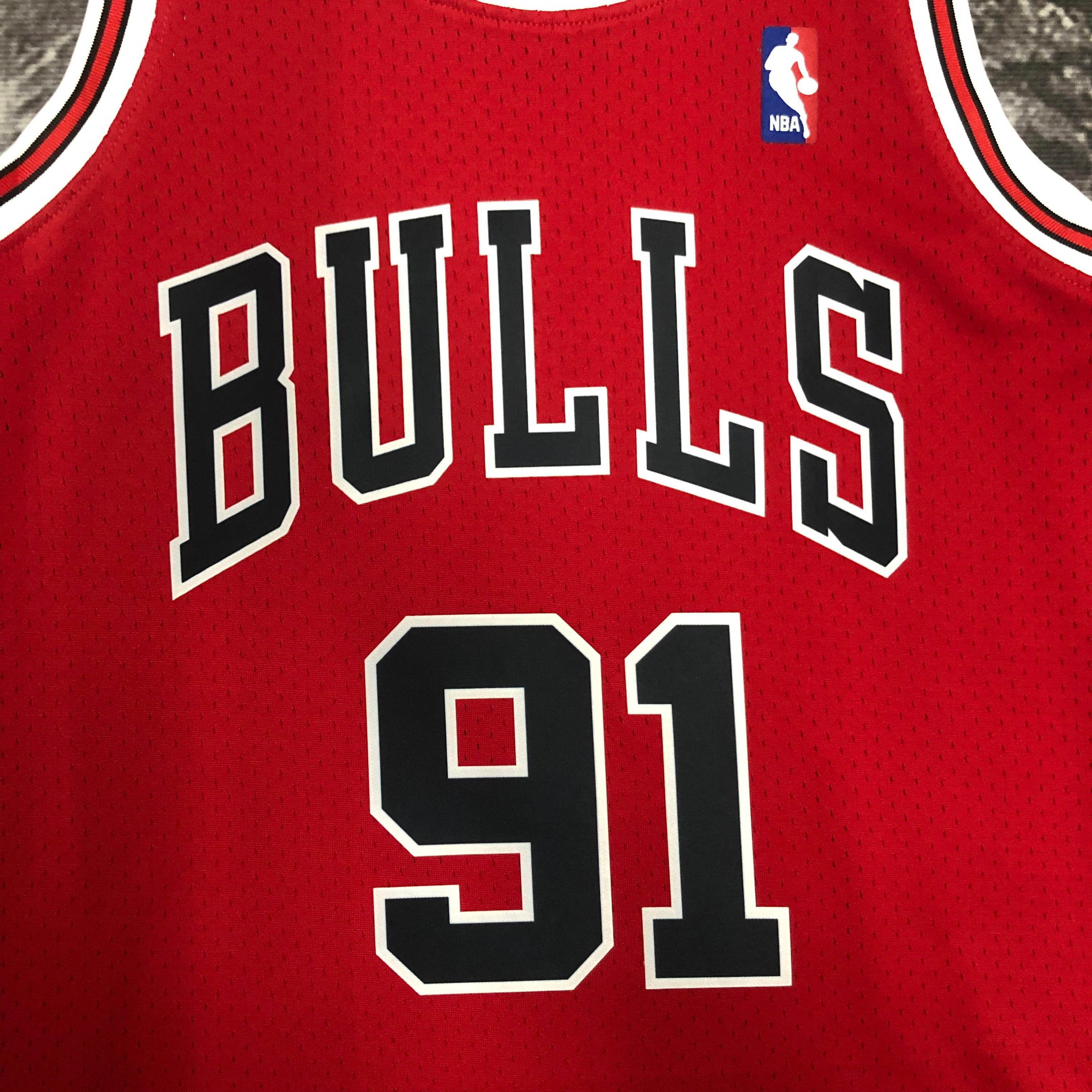 NBA Men Season 1998 Retro Chicago Bulls Red #91 RODMAN Jersey High Quality Name and Number Print - leoleo123123