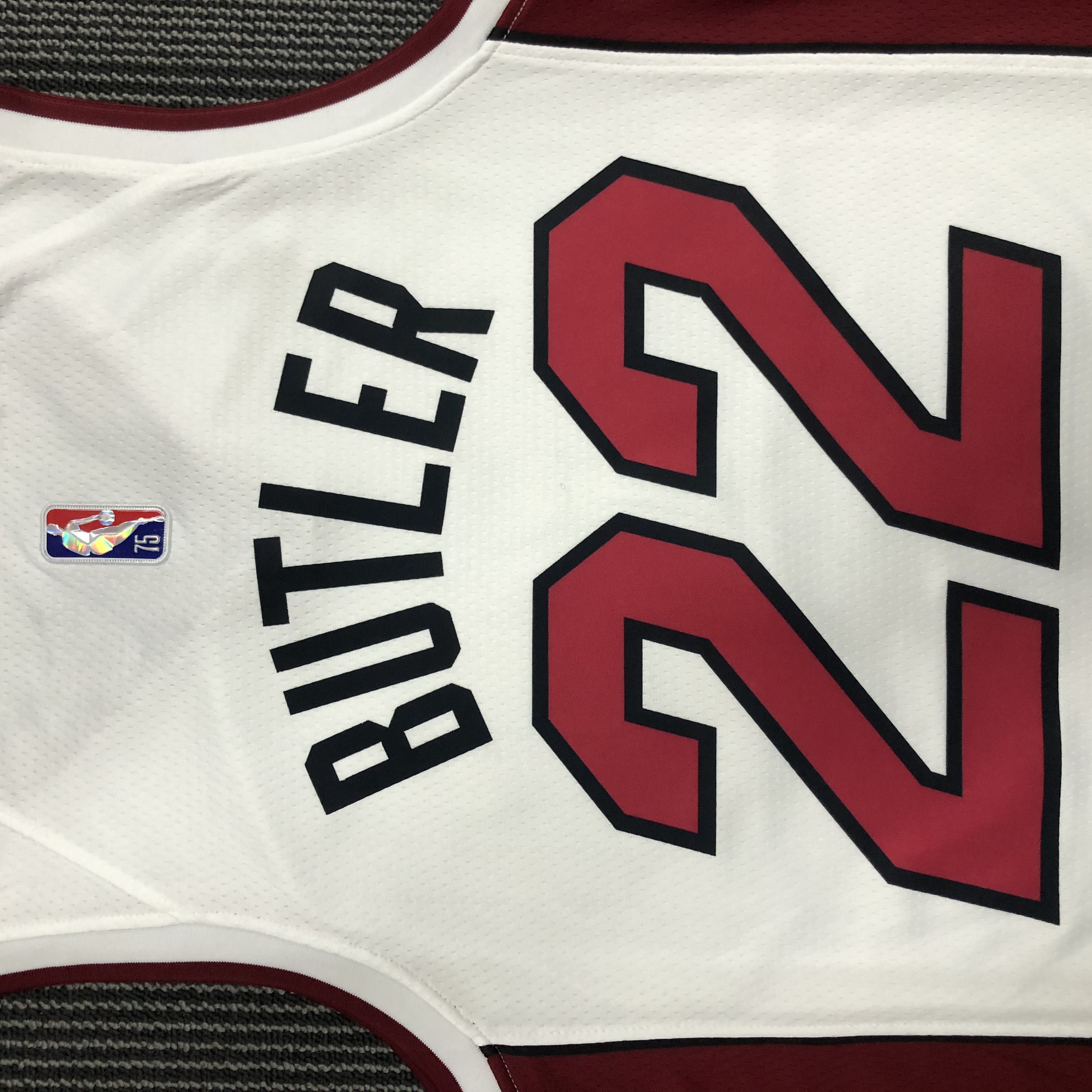 NBA Men 75th Anniversary Miami Heat White #22 BUTLER Jersey High Quality Name and Number Print - leoleo123123