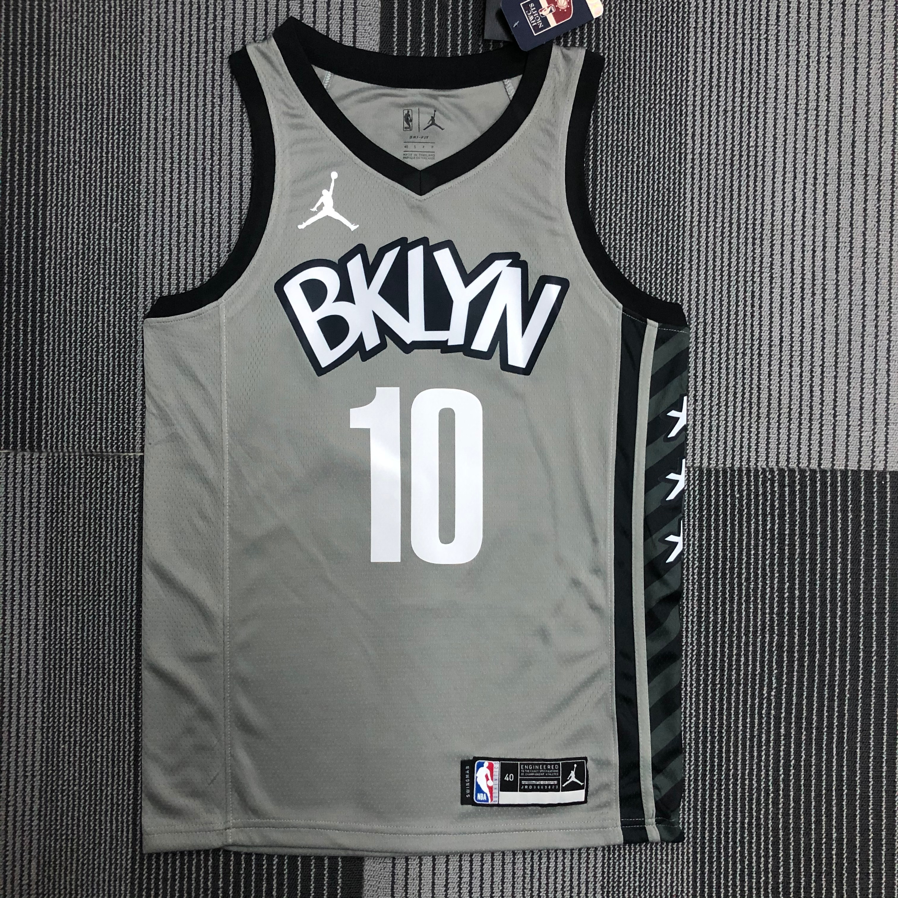 NBA Men 75th Anniversary Brooklyn Nets Grey with Jordan Logo #10 SIMMONS Jersey High Quality Name and Number Print - leoleo123123