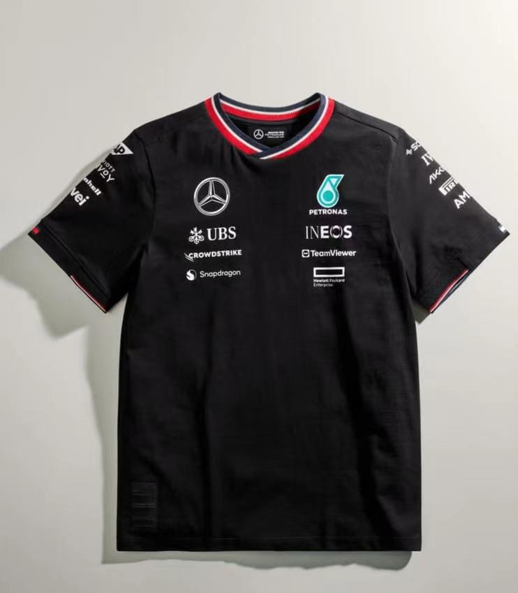 2024 Mercedes F1 Team Round Collar POLO T-Shirt - leoleo123123