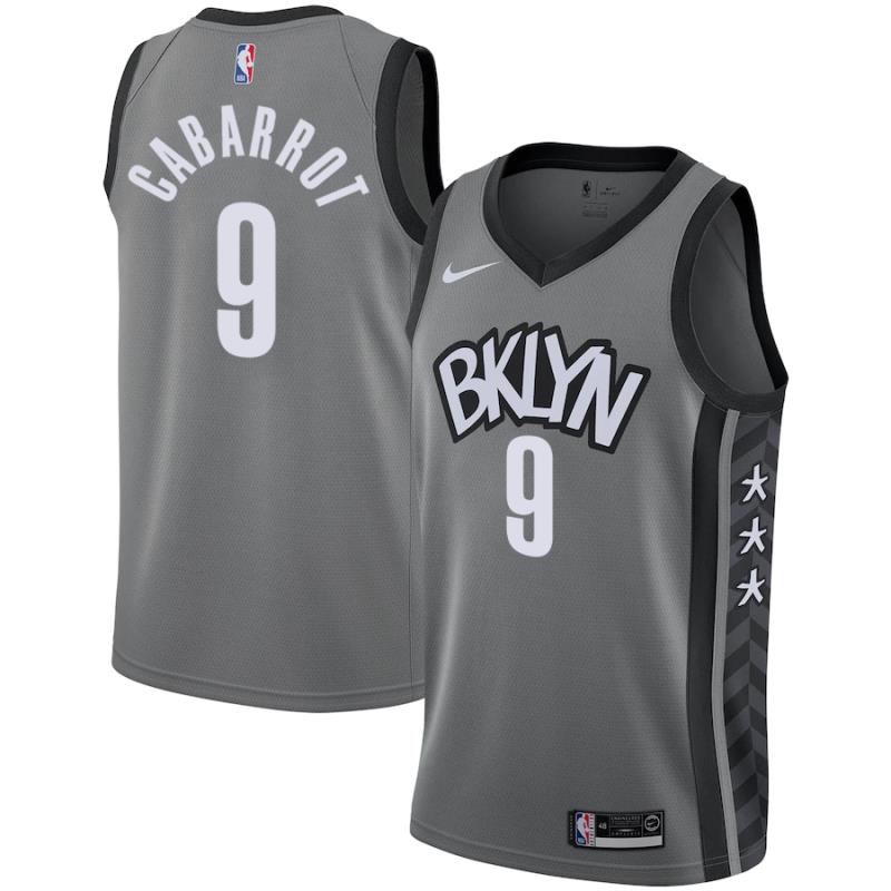 NBA Men New Brooklyn Nets Grey City #9 GABARROT Jersey High Quality Name and Number Print - leoleo123123