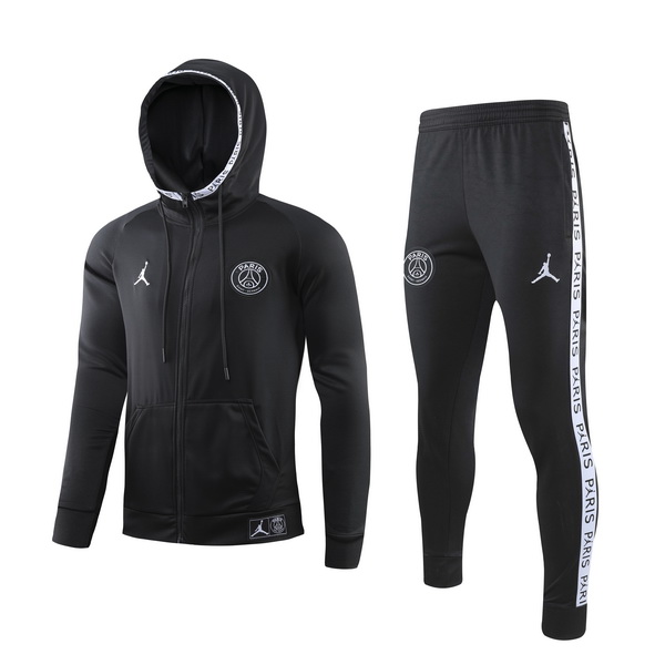 19-20 PSG Black Jacket Tracksuit with Cap and Black Pants Thai Quality - leoleo123123