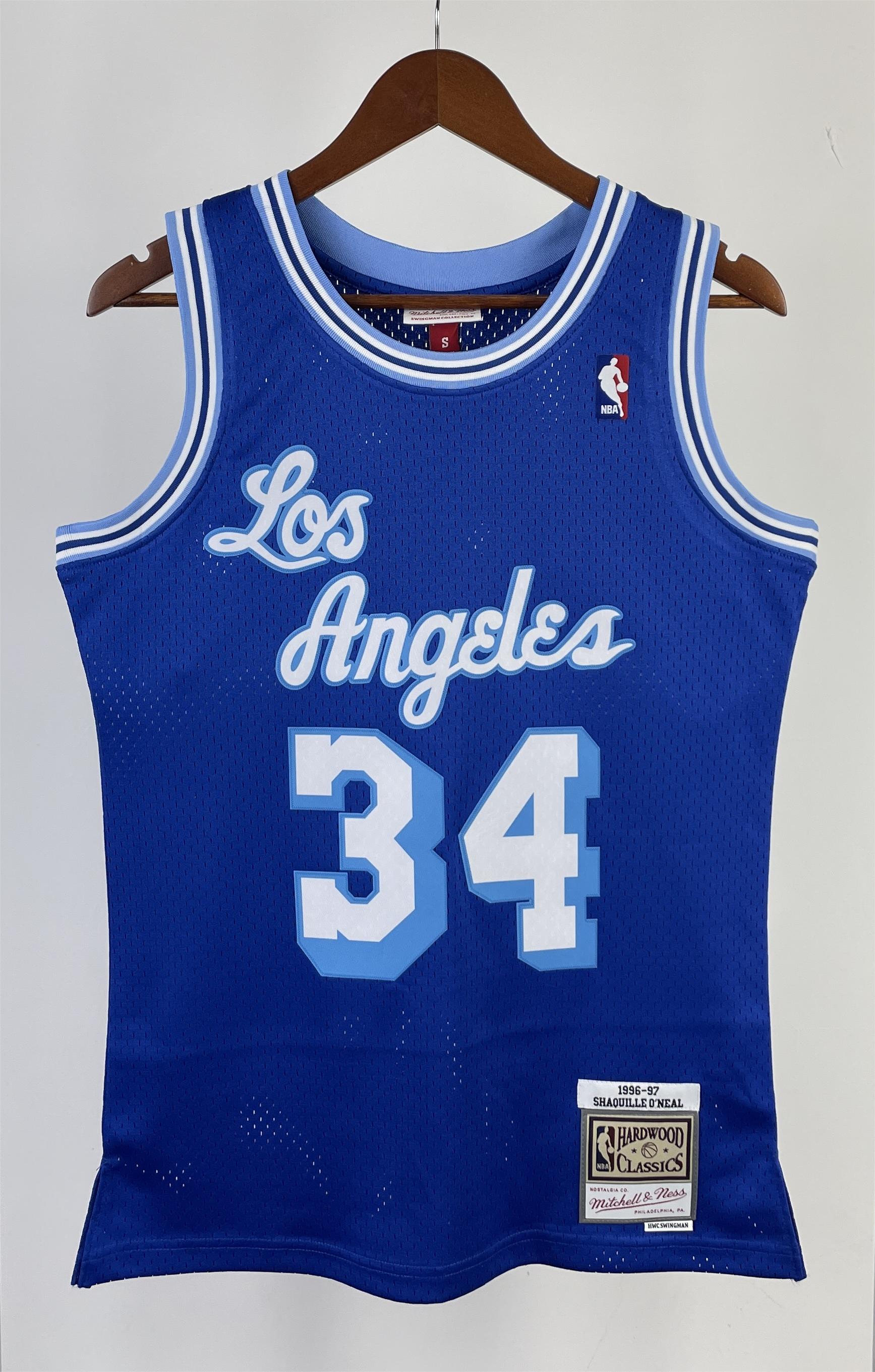 NBA Men Season 96-97 Los Angeles Lakers Blue #34 O'NEAL Jersey High Quality Name and Number Print - leoleo123123