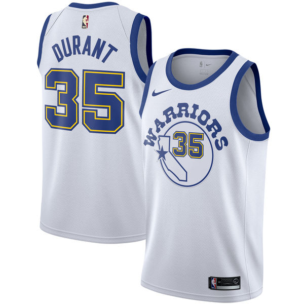 NBA Men Golden State Warriors Retro White #35 DURANT Jersey High Quality Name and Number Print - leoleo123123