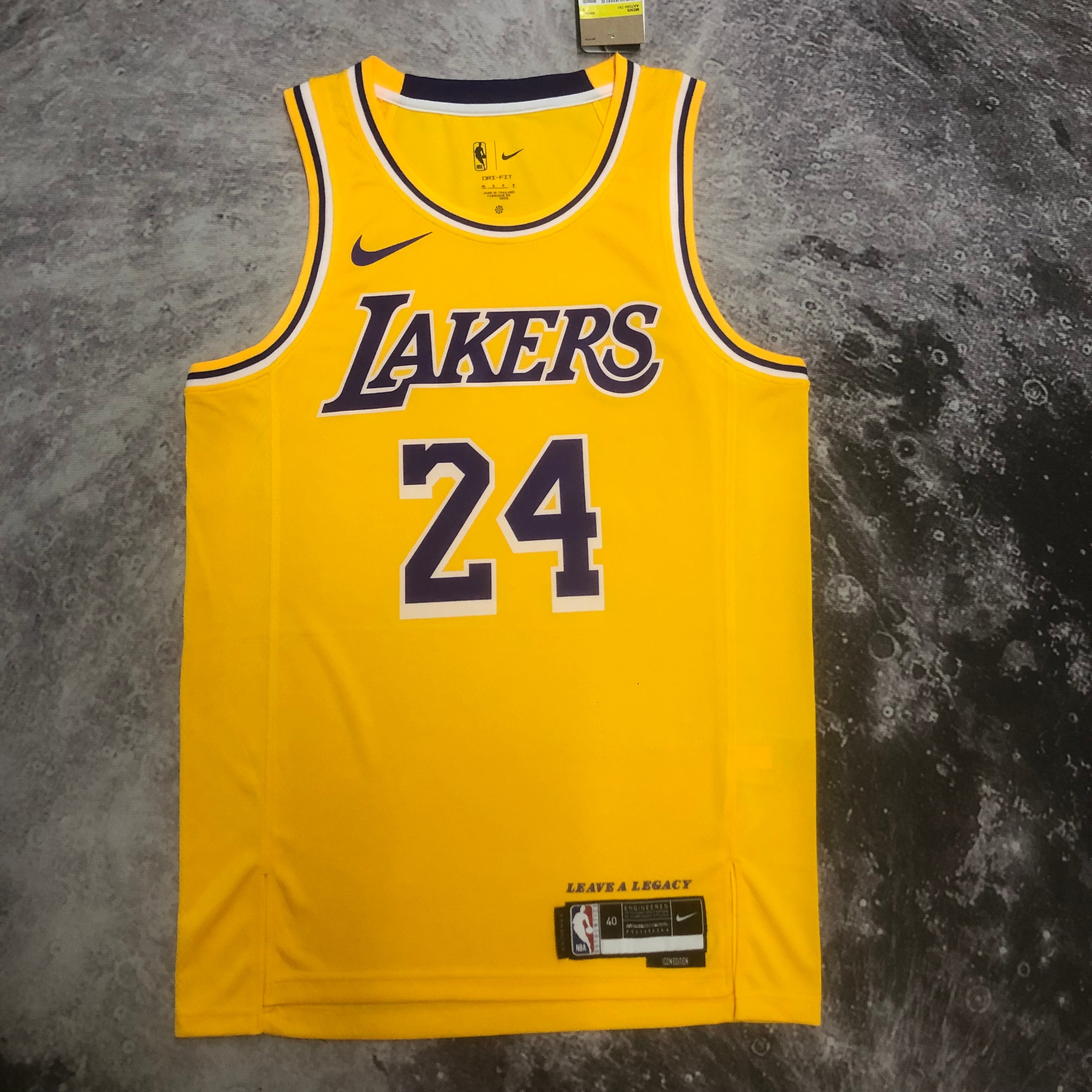 NBA Men Season 2023 Los Angeles Lakers Yellow #24 BRYANT Jersey High Quality Name and Number Print - leoleo123123