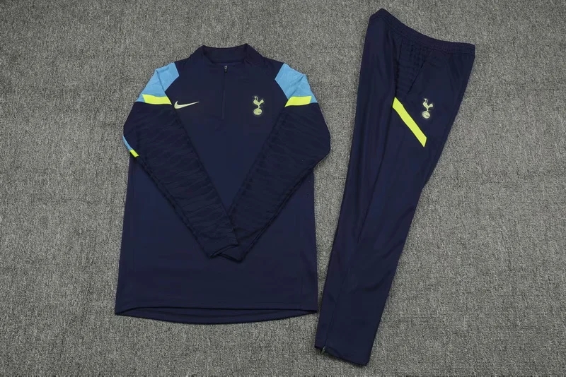 21-22 Tottenham Dark Blue with Zipper Sweater Tracksuit Thai Quality - leoleo123123