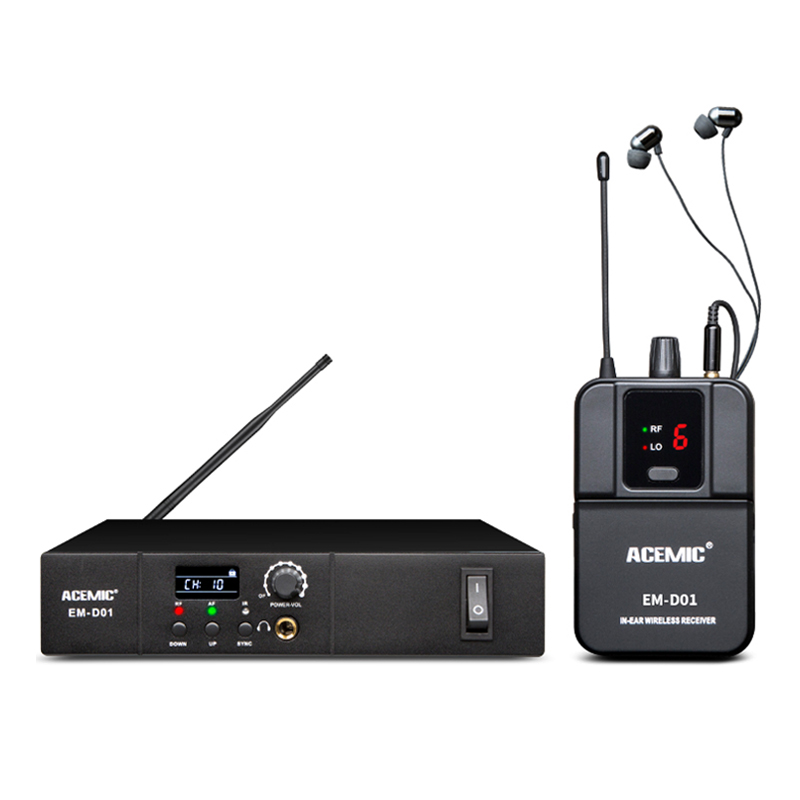 Wireless In-Ear Monitor System UHF Personal Budget 1 Channel Set Pack Earbud Digital Earphone Single IEM Stage Return for Singer - leoleo123123