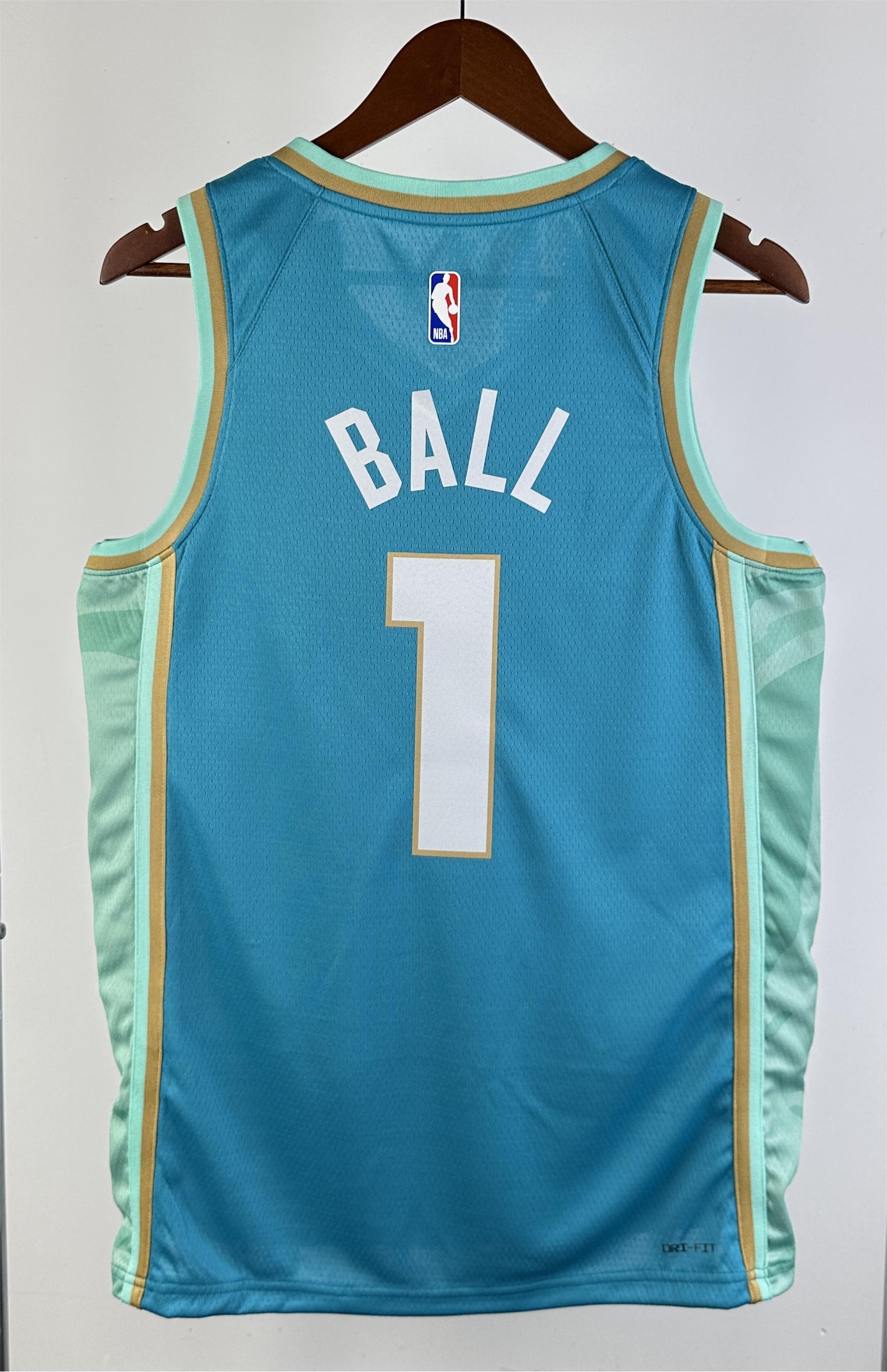 NBA Men 2023 Charlotte Hornets City Edition #1 BALL Jersey High Quality Name and Number Print - leoleo123123