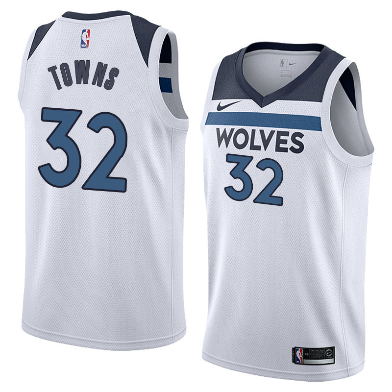 NBA Men Minnesota Timberwolves White #32 TOWNS Jersey High Quality Name and Number Print - leoleo123123