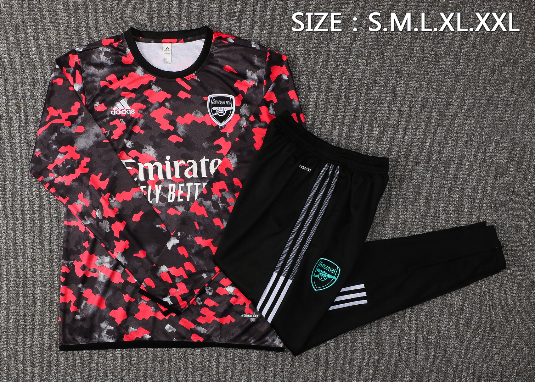 21-22 Arsenal Black and Red Sweater Tracksuit Thai Quality - leoleo123123