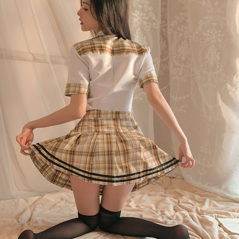 夜听香新品情趣内衣性感学生cos制服诱惑jk短裙死库水激情服套装 - leoleo123123
