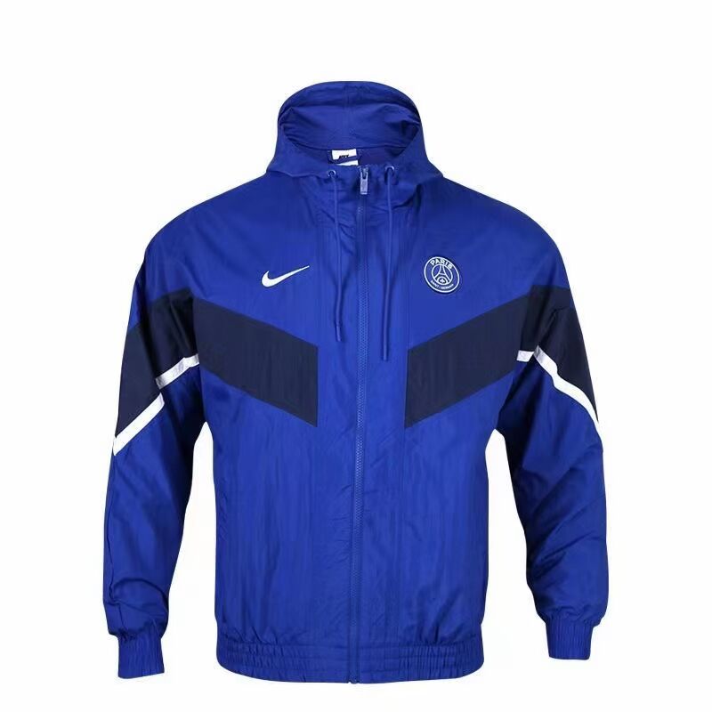 22/23 PSG Blue with Black Nike Logo Windbreaker Jacket Thai Quality - leoleo123123