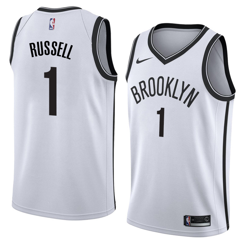 NBA Men New Brooklyn Nets White #1 RUSSELL Jersey High Quality Name and Number Print - leoleo123123