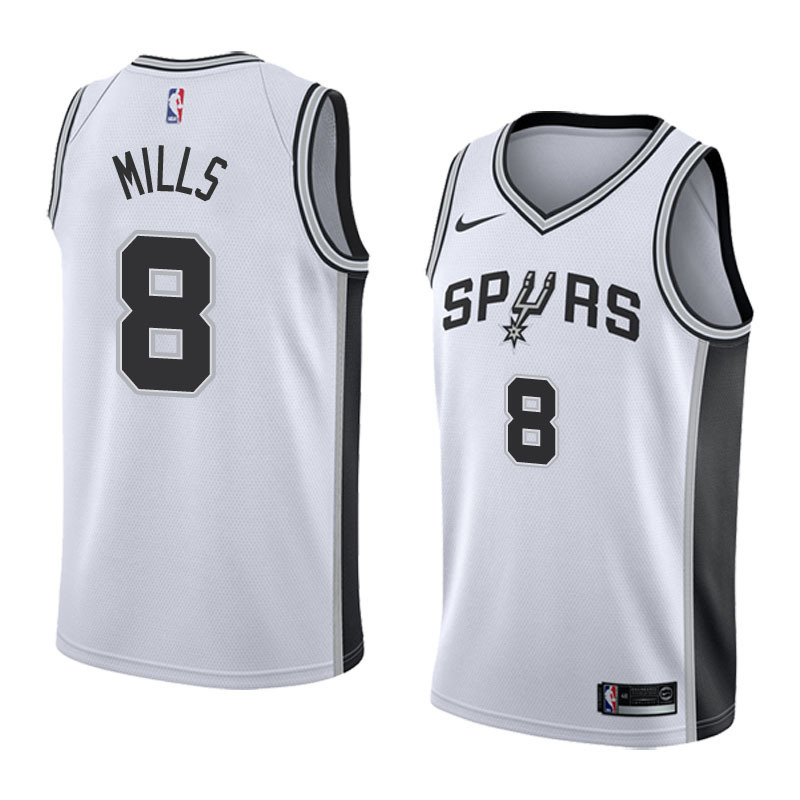 NBA Men San Antonio Spurs White #8 MILLS Jersey High Quality Name and Number Print - leoleo123123